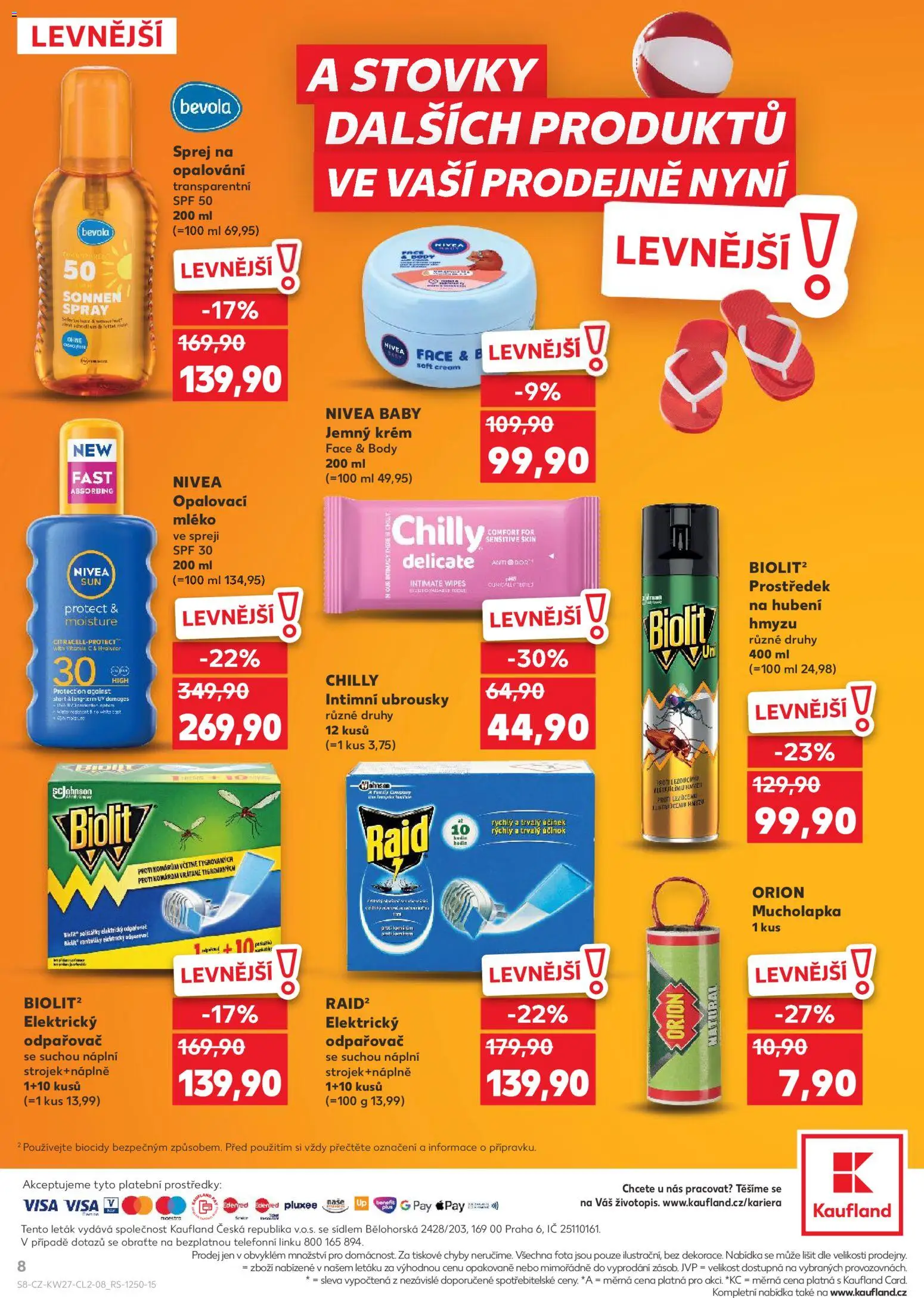 Kaufland leták - Praha 4 od 01.07.2026 | Strana: 8 | Produkty: Polštářky, Krém, Ubrousky, Raid