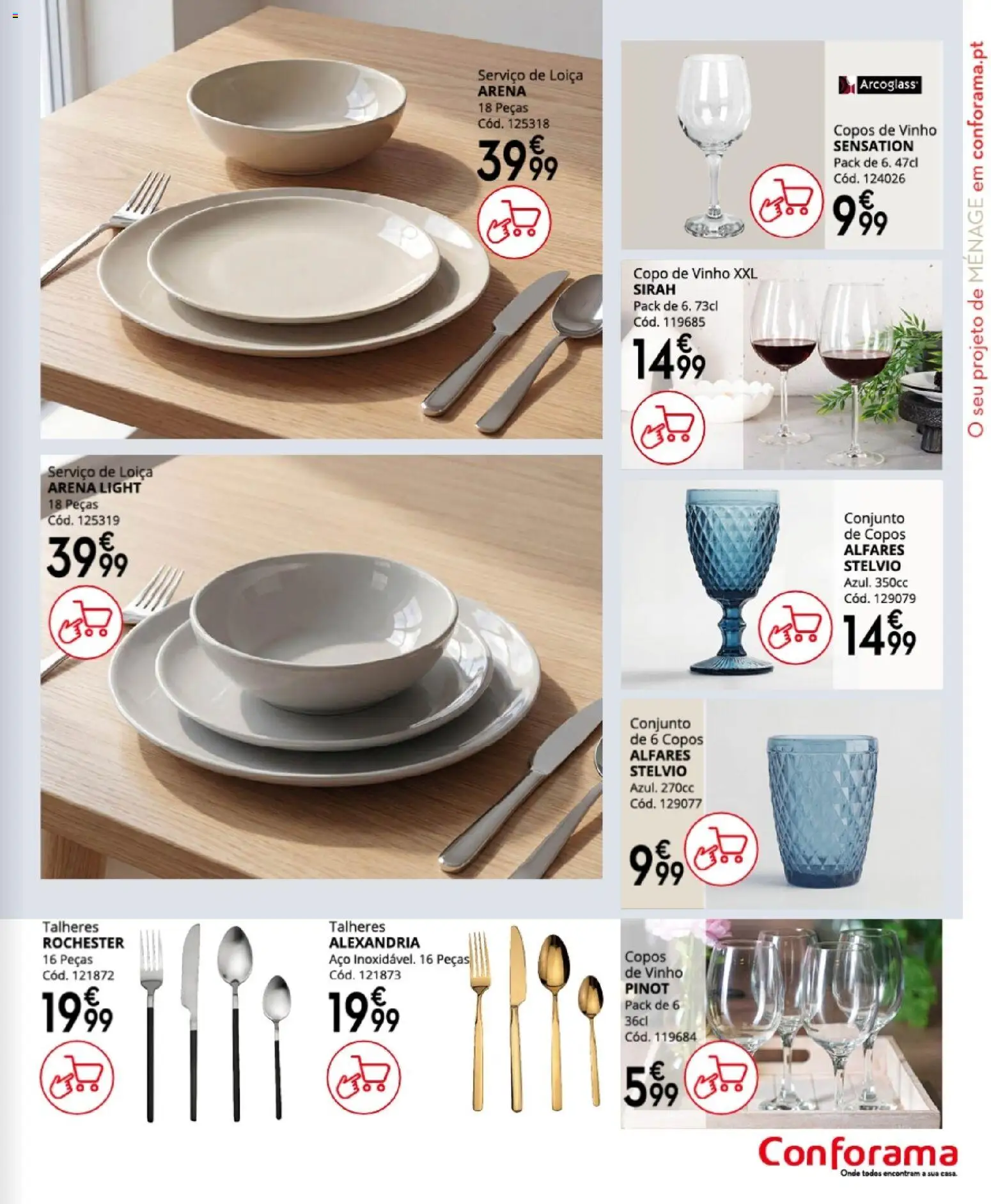 Conforama folheto │ válido de 16.04.2026 | Página: 121 | Produtos: Copos, Talheres, Vinho