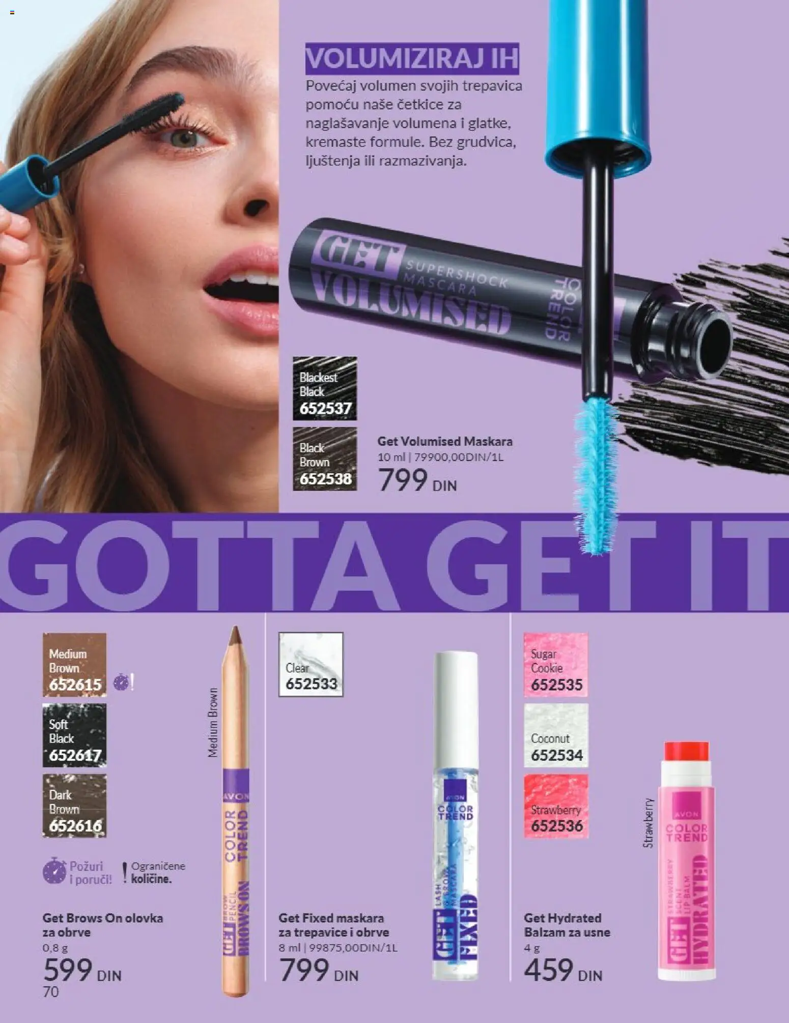 AVON katalog - važi od 01.09.2026 | Strana: 70 | Proizvode: Balzam za usne, Maskara, Balzam