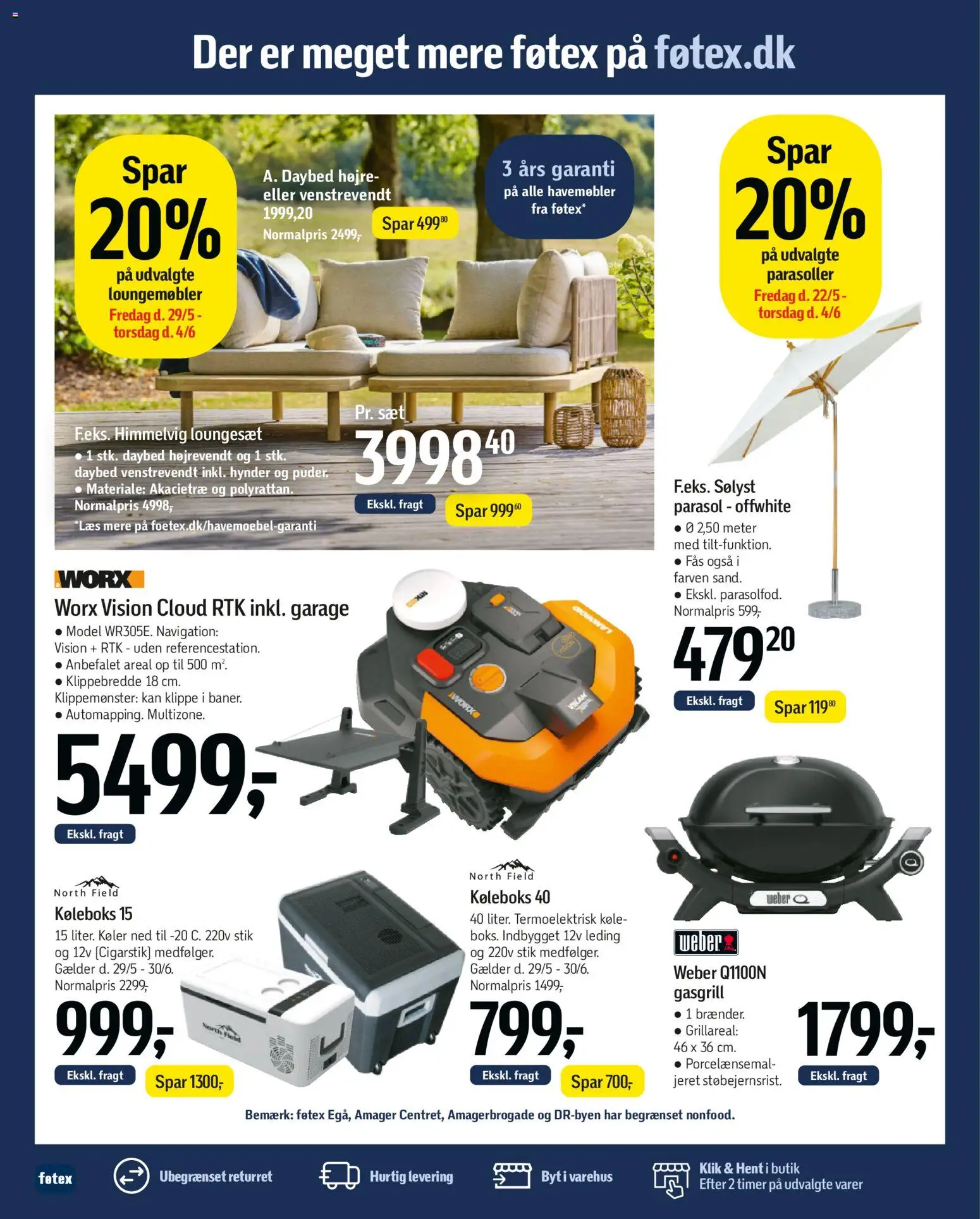 Føtex tilbudsavis – gyldig fra 29.05.2026 | Side: 85 | Produkter: Havemøbler, Loungesæt, Parasol, Navigation