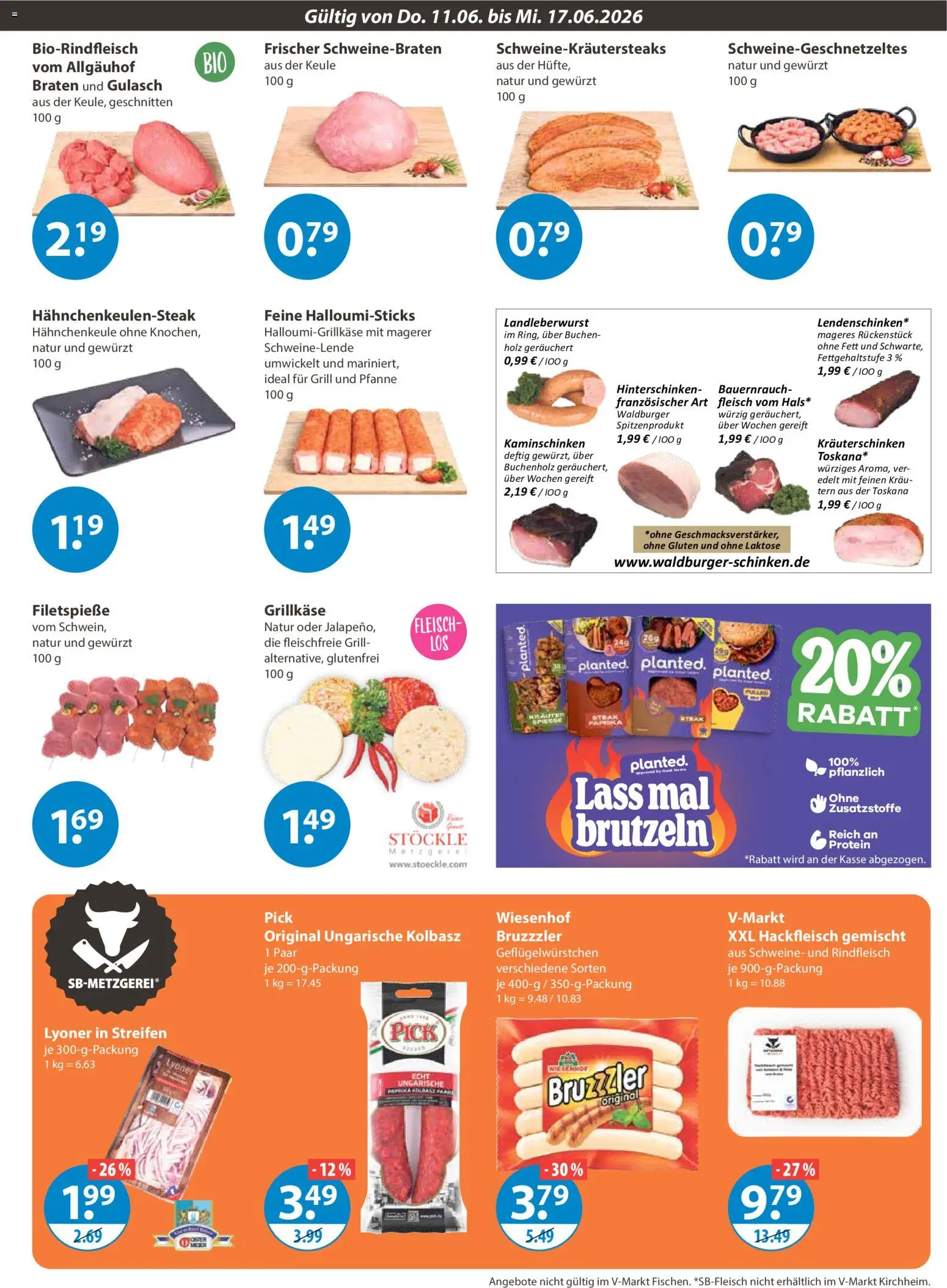 V-Markt Schwaben / Oberbayern – gültig ab 11.06.2026 | Seite: 3 | Produkte: Grill, Gulasch, Rindfleisch, Fleisch