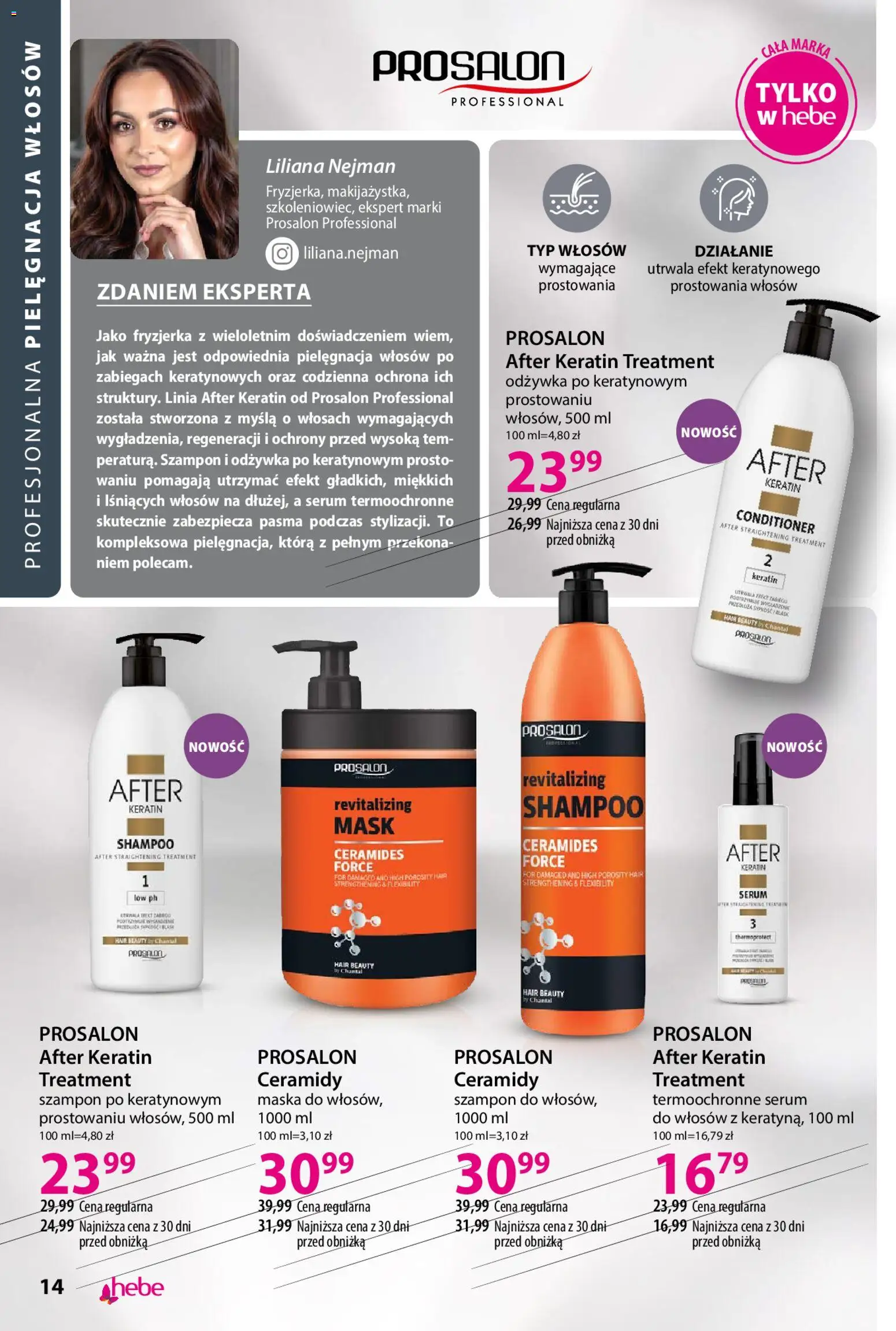 Hebe gazetka - Katalog od 04.08.2026 | Strona: 14 | Produkty: Szampon, Odżywka, Maska