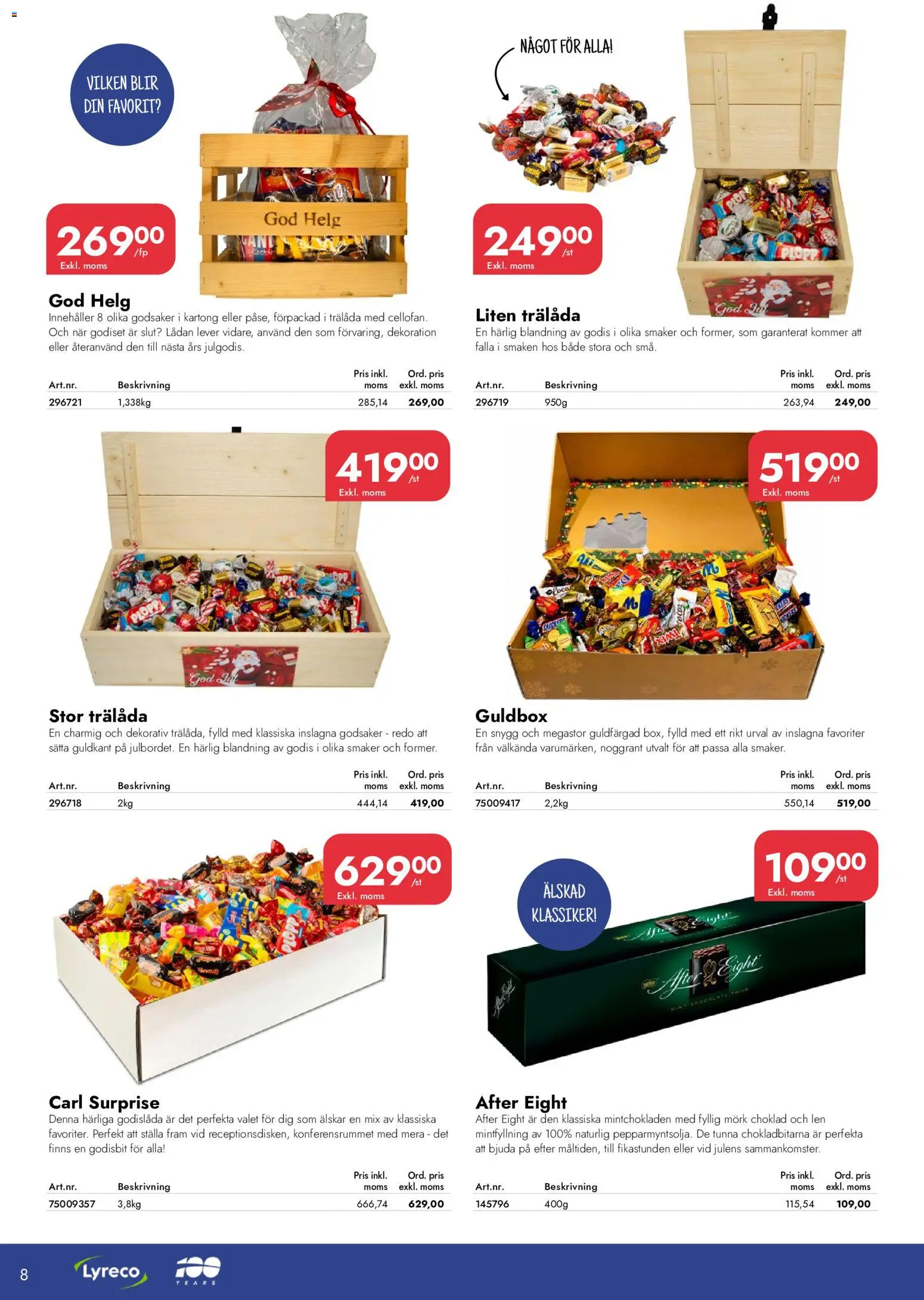 Lyreco reklamblad aktuell från 16/09/2026 | Sida: 8 | Produkter: Dekoration, Choklad, Kartong, Godis