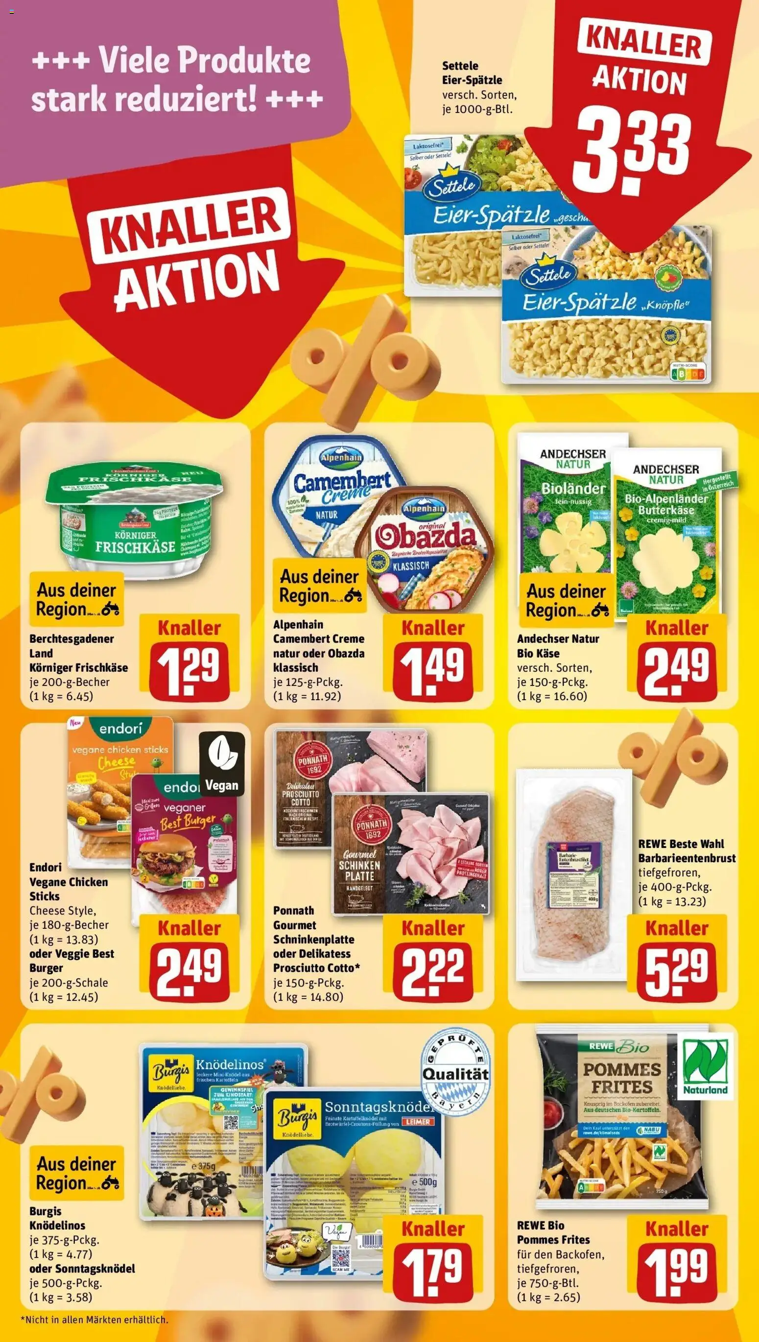 REWE Prospekt ab 31.08.2026 zum Blättern » Angebote | Seite: 14 | Produkte: Käse, Pommes frites, Backofen, Schinken