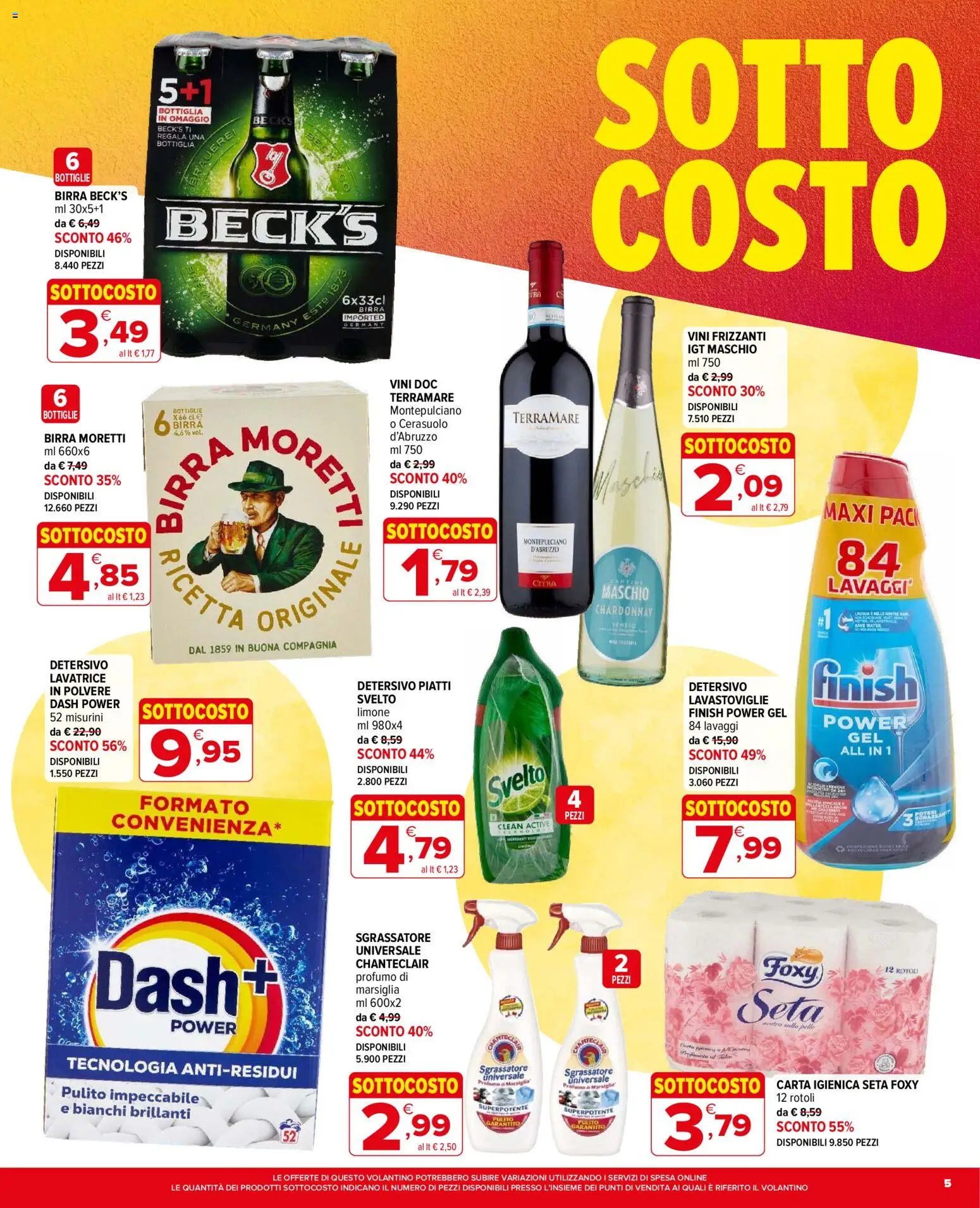 Volantino Iperal del 05.03.2026 | Pagina: 5 | Prodotti: Sgrassatore, Birra Moretti, Lavastoviglie, Profumo