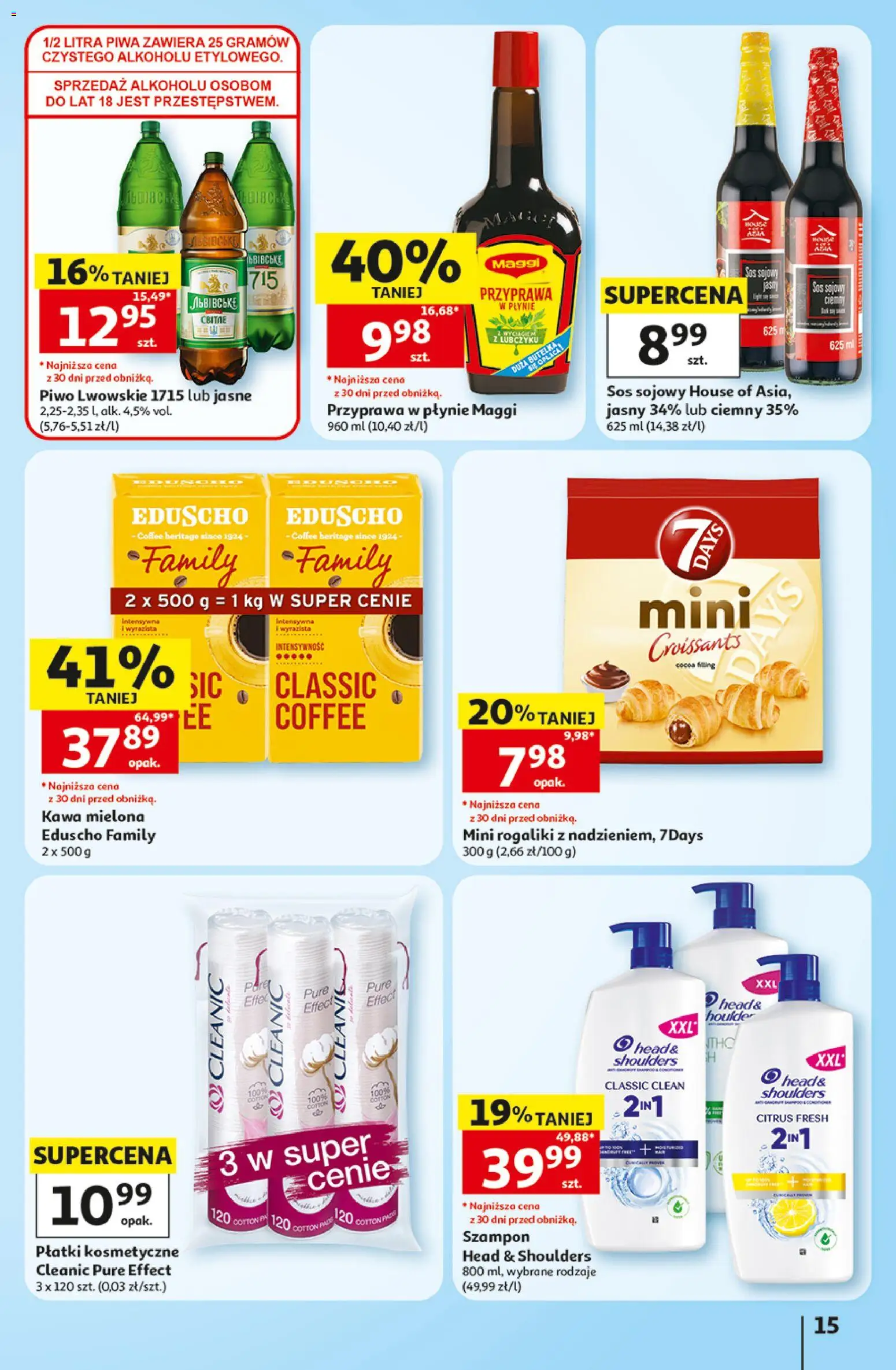 Auchan gazetka - 30 Lat Hipermarket od 10.09.2026 | Strona: 15 | Produkty: Kawa, Piwo, Sos sojowy, Sos