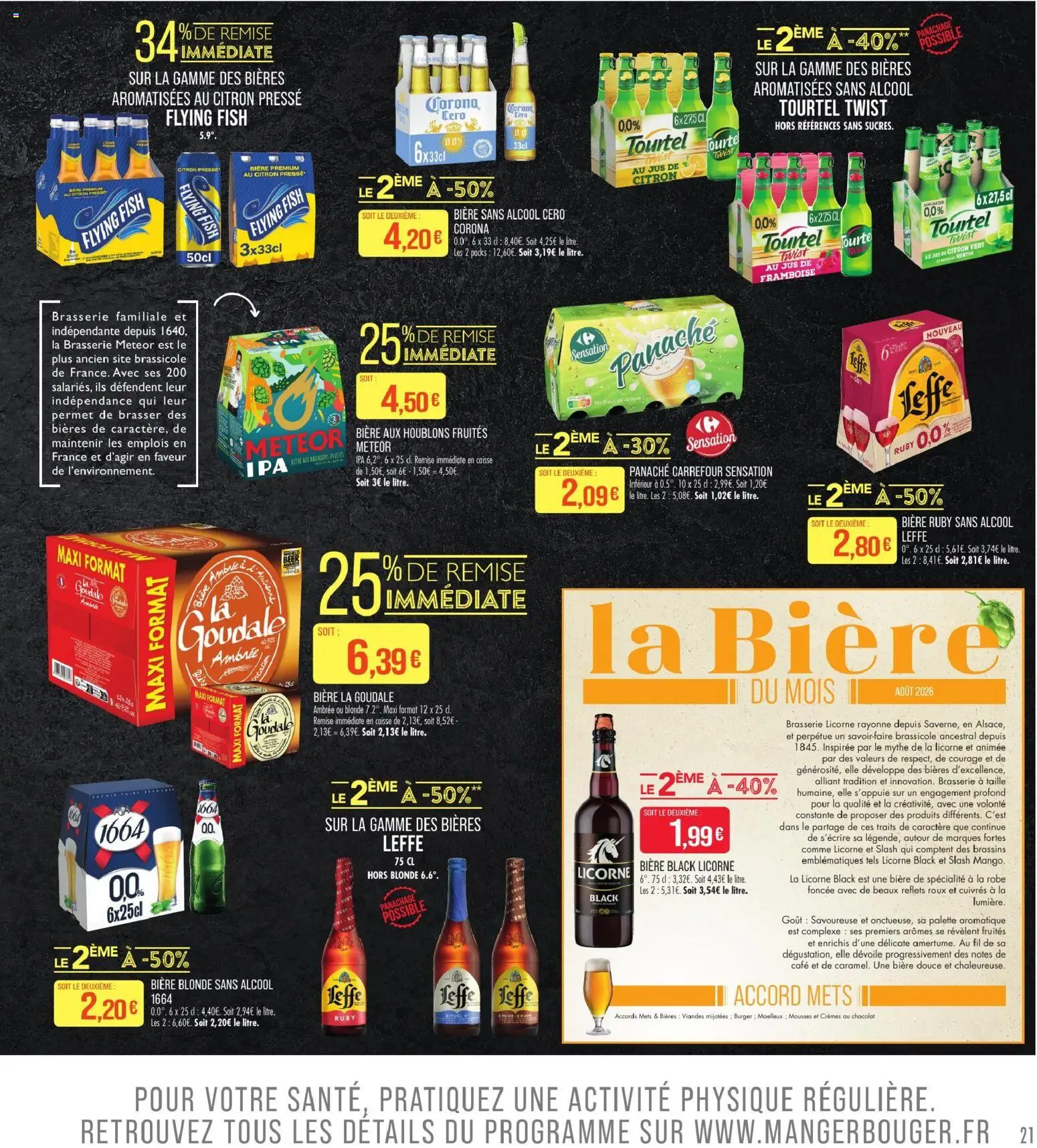 {H1} | Page: 21 | Produits: Panaché, Chocolat, Bière, Bière sans alcool