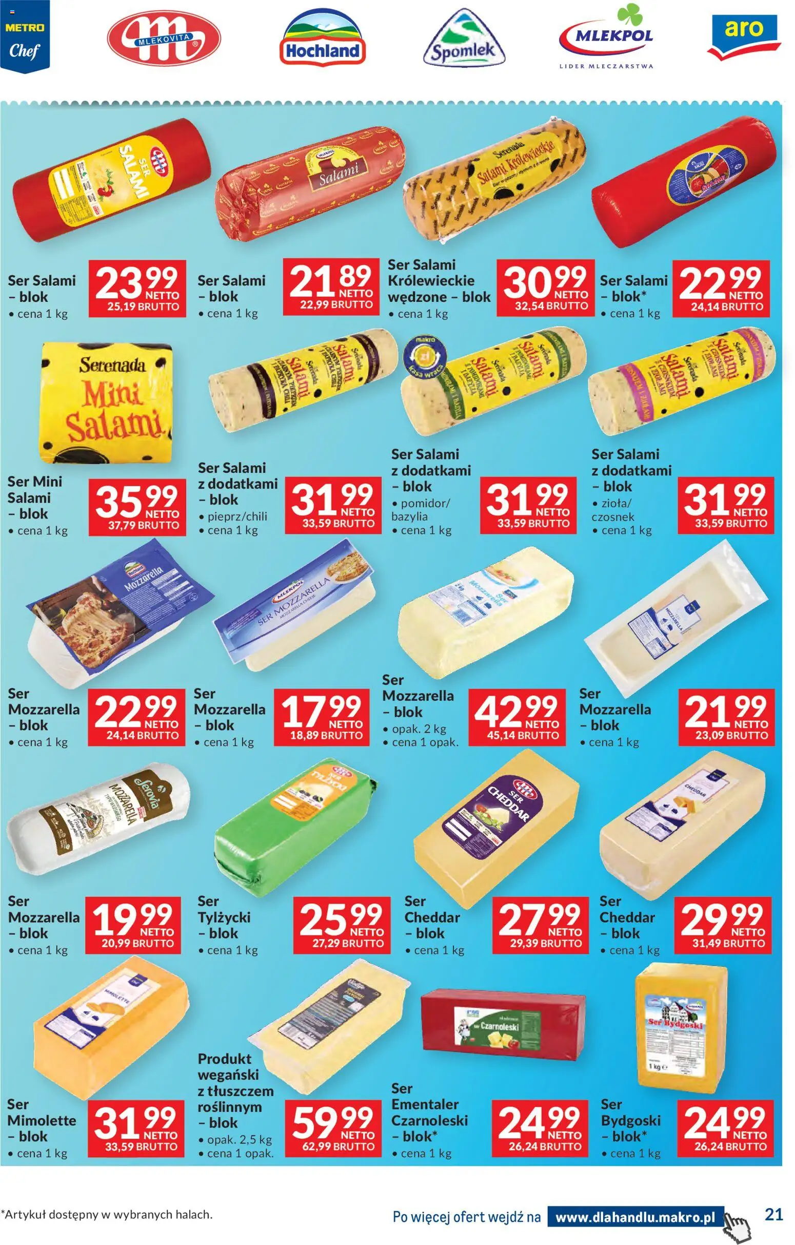 Makro gazetka - Dystrybucja do sklepów od 01.09.2026 | Strona: 21 | Produkty: Bazylia, Ser, Salami, Cheddar