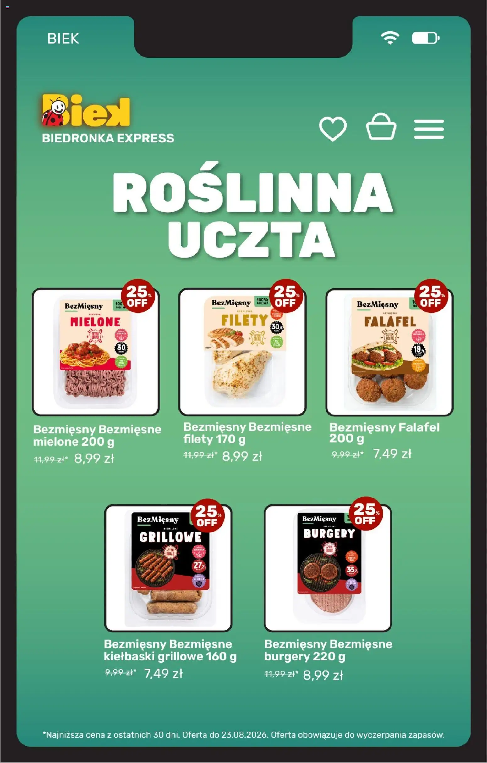 Biedronka Polsko leták - Biek Exspress od 21.08.2026 | Strana: 13 | Produkty: Falafel