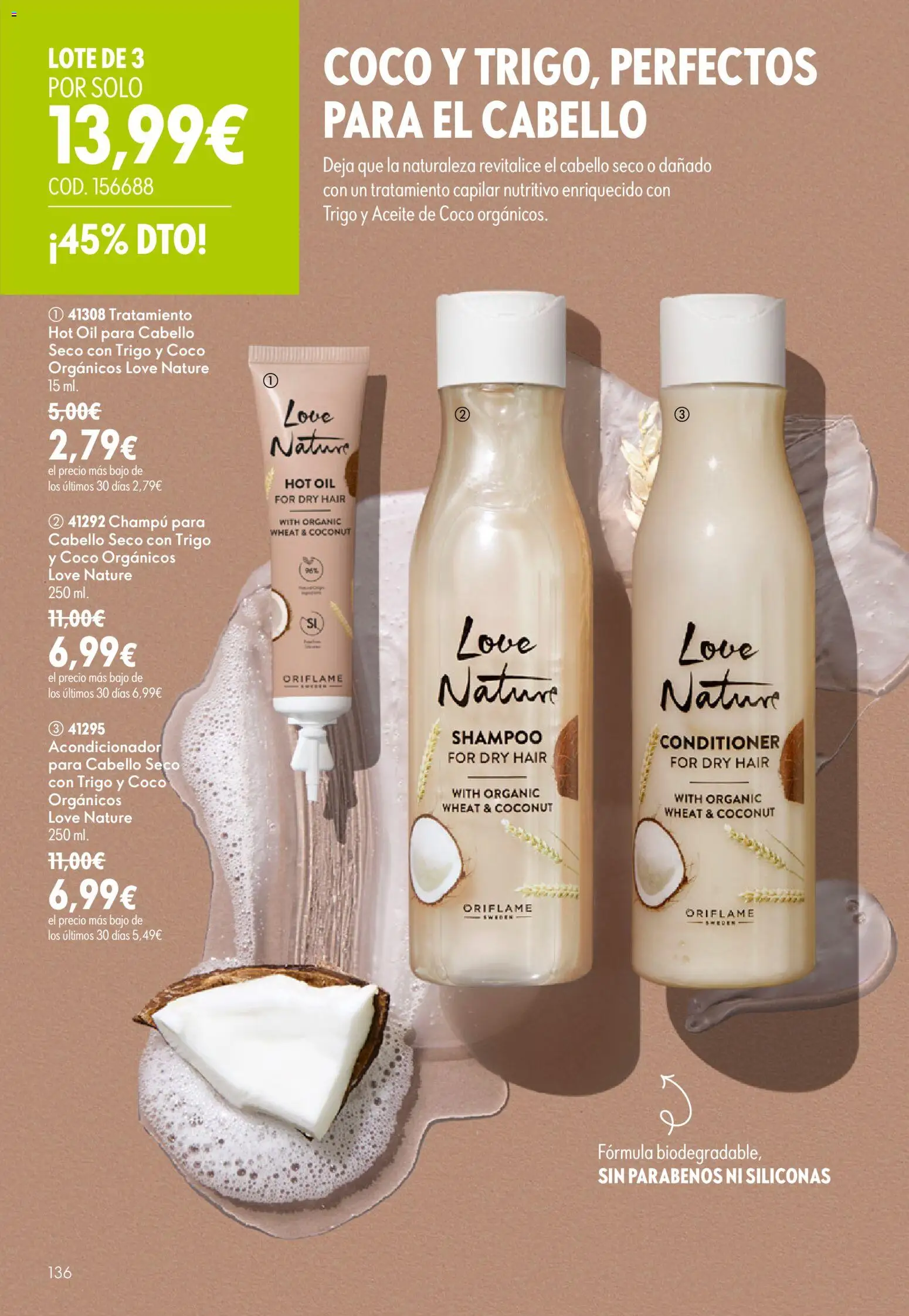 Oriflame - Catálogo Campaña 11 │ válido desde el 05/08/2026 | Página: 136 | Productos: Acondicionador, Aceite, Τυρόπιτα, Aceite de coco