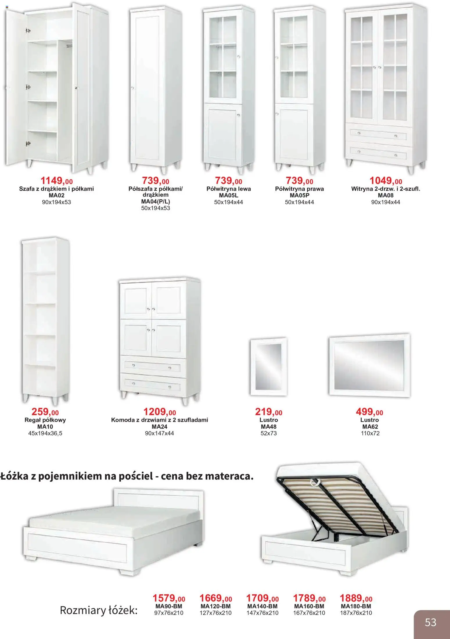 Bodzio Katalog od 01.08.2026 | Strona: 53 | Produkty: Pościel, Komoda, Witryna, Regał