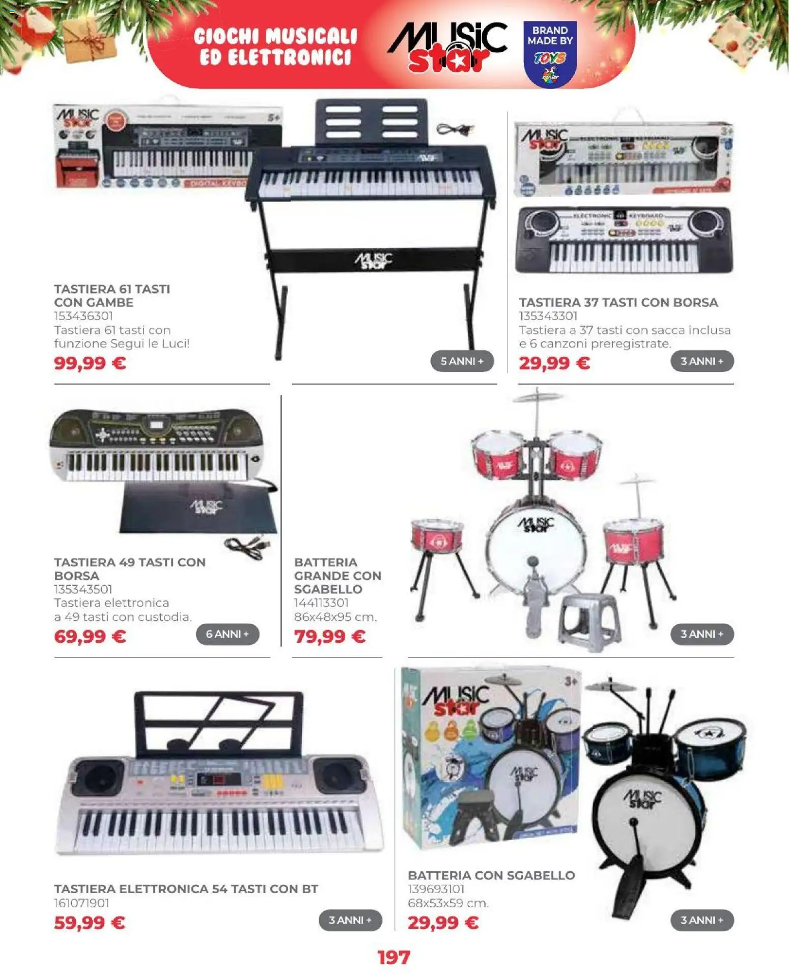 Volantino Toys Center del 16/10/2026 | Pagina: 199 | Prodotti: Tastiera, Sgabello, Borsa, Batteria