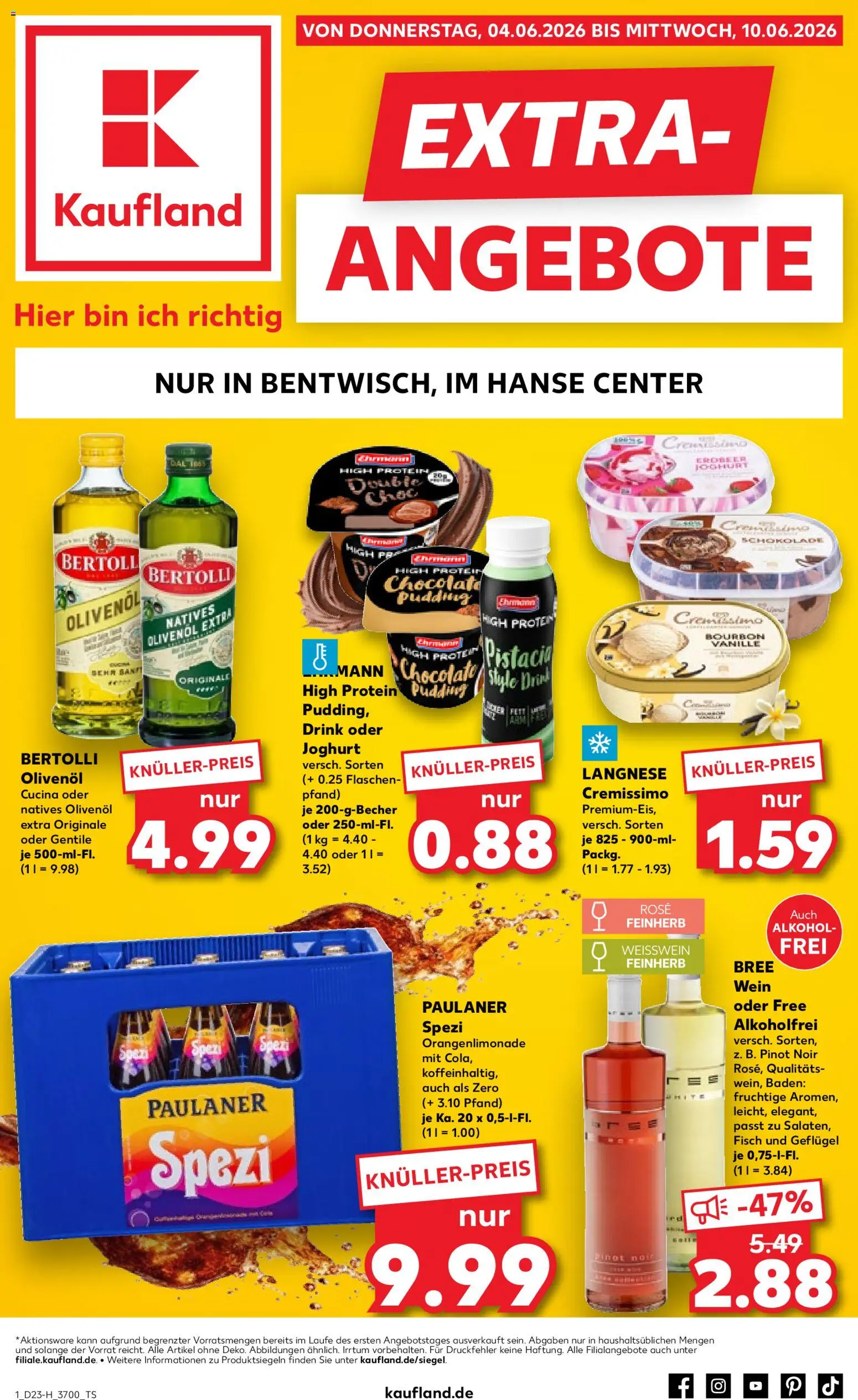Kaufland Prospekt Rostock – gültig ab 04.06.2026 | Seite: 1 | Produkte: Joghurt, Schokolade, Bree, Bourbon