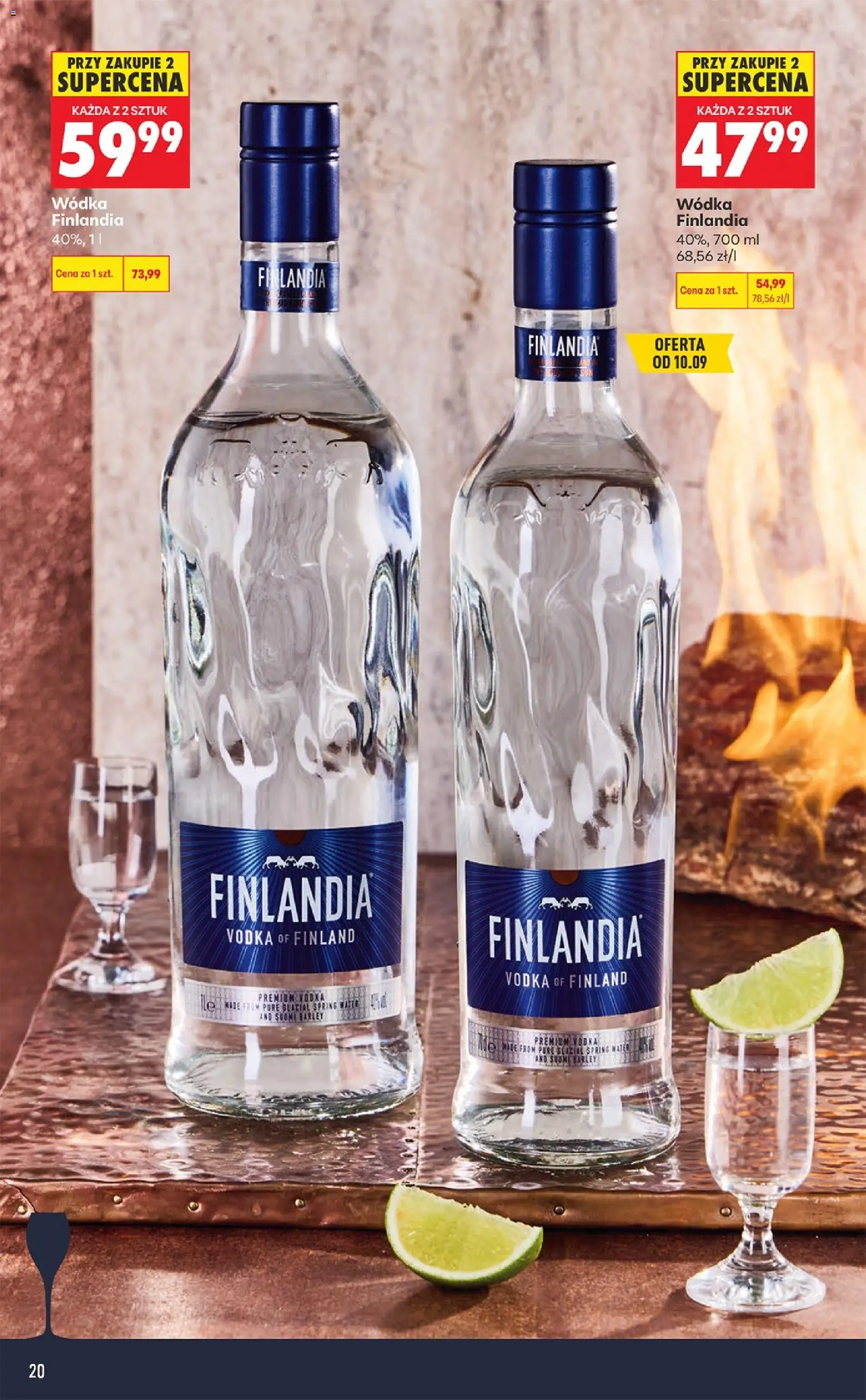 Biedronka gazetka - Czas na toast od 07.09.2026 | Strona: 20 | Produkty: Wódka finlandia, Finlandia wódka, Vodka, Wódka