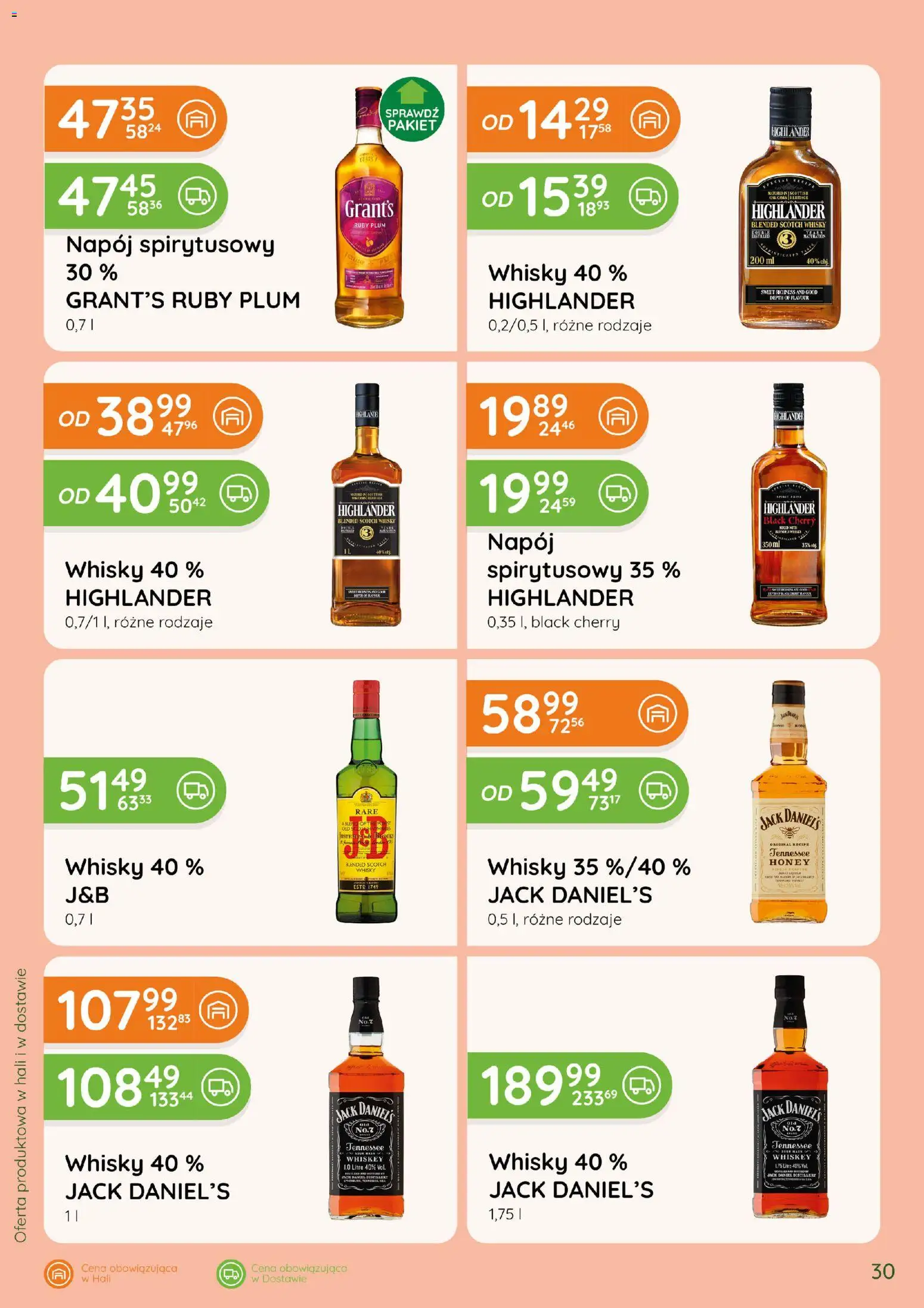 Eurocash gazetka - Katalog Alkoholowy od 01.10.2026 | Strona: 30 | Produkty: Grant's, Scotch whisky, Jack Daniel's, Whisky