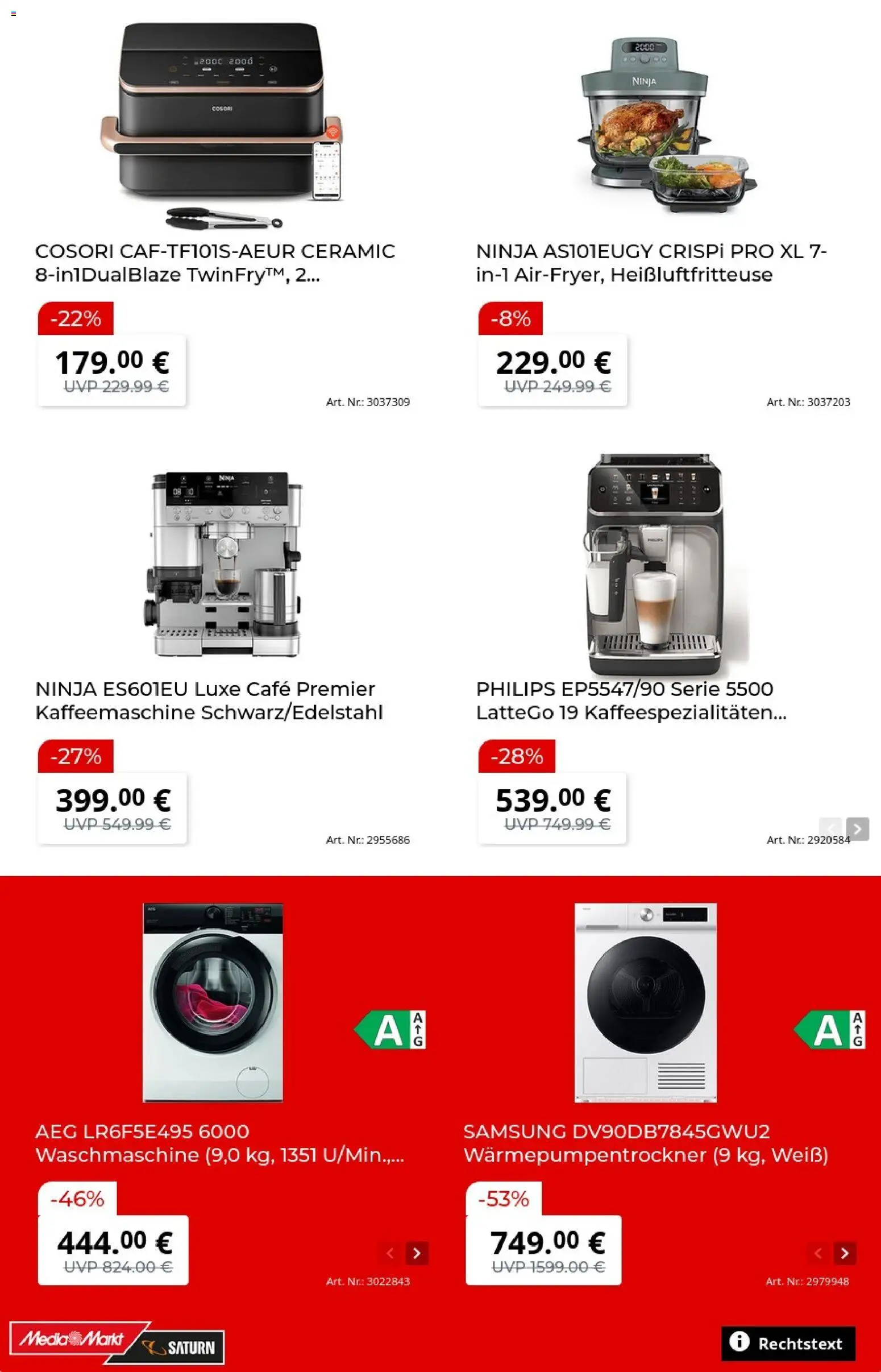Media Markt Prospekt – gültig ab 11.06.2026 | Seite: 6 | Produkte: AEG, Kaffeemaschine, Samsung, Heißluftfritteuse