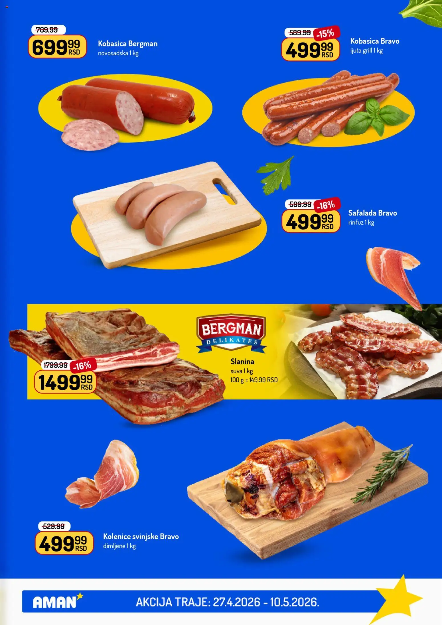 Aman katalog - važi od 27.04.2026 | Strana: 3 | Proizvode: Slanina, Kobasica