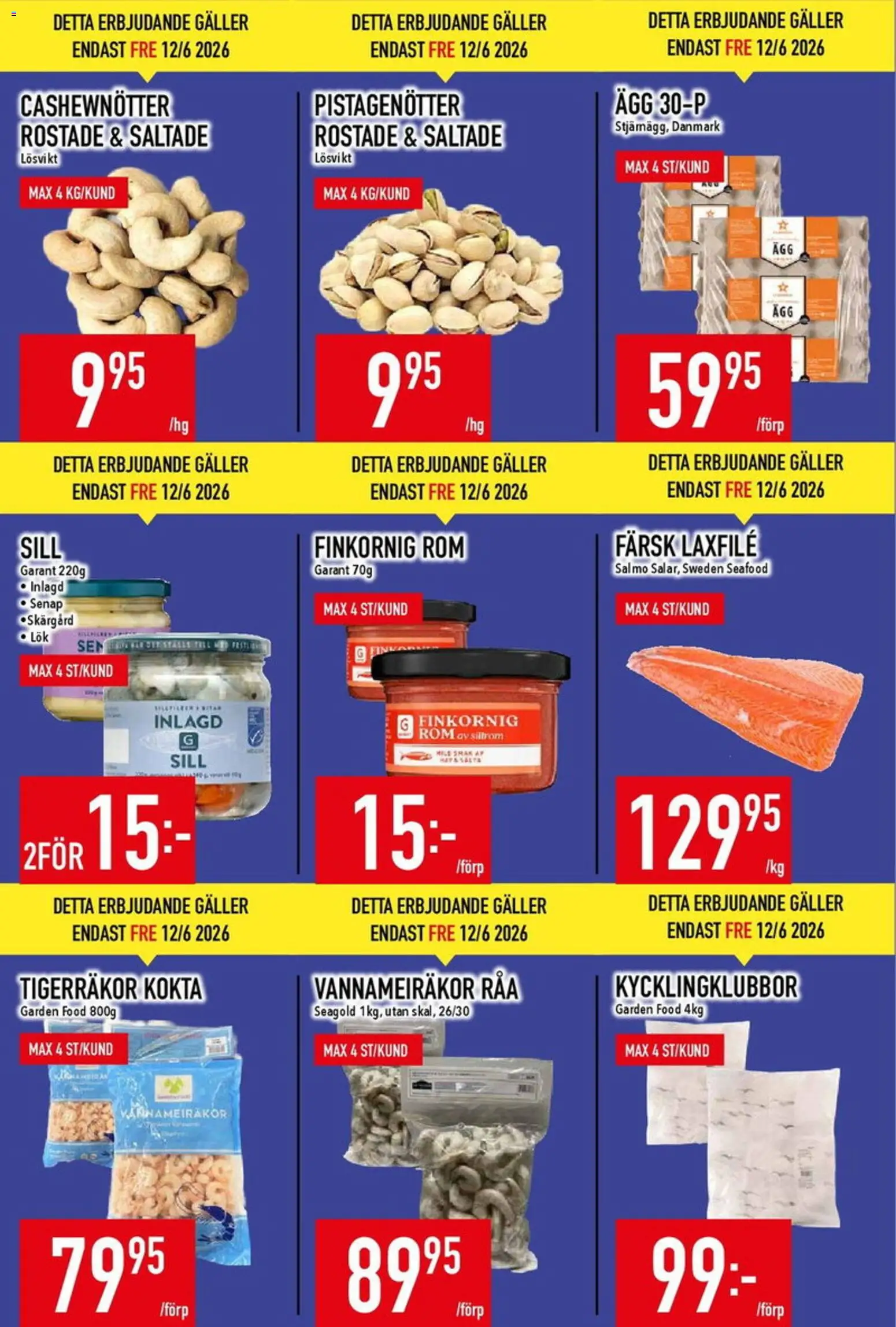 Matdax reklamblad aktuell från 08.06.2026 | Sida: 4 | Produkter: Galler, Cashewnötter, Sill, Ägg