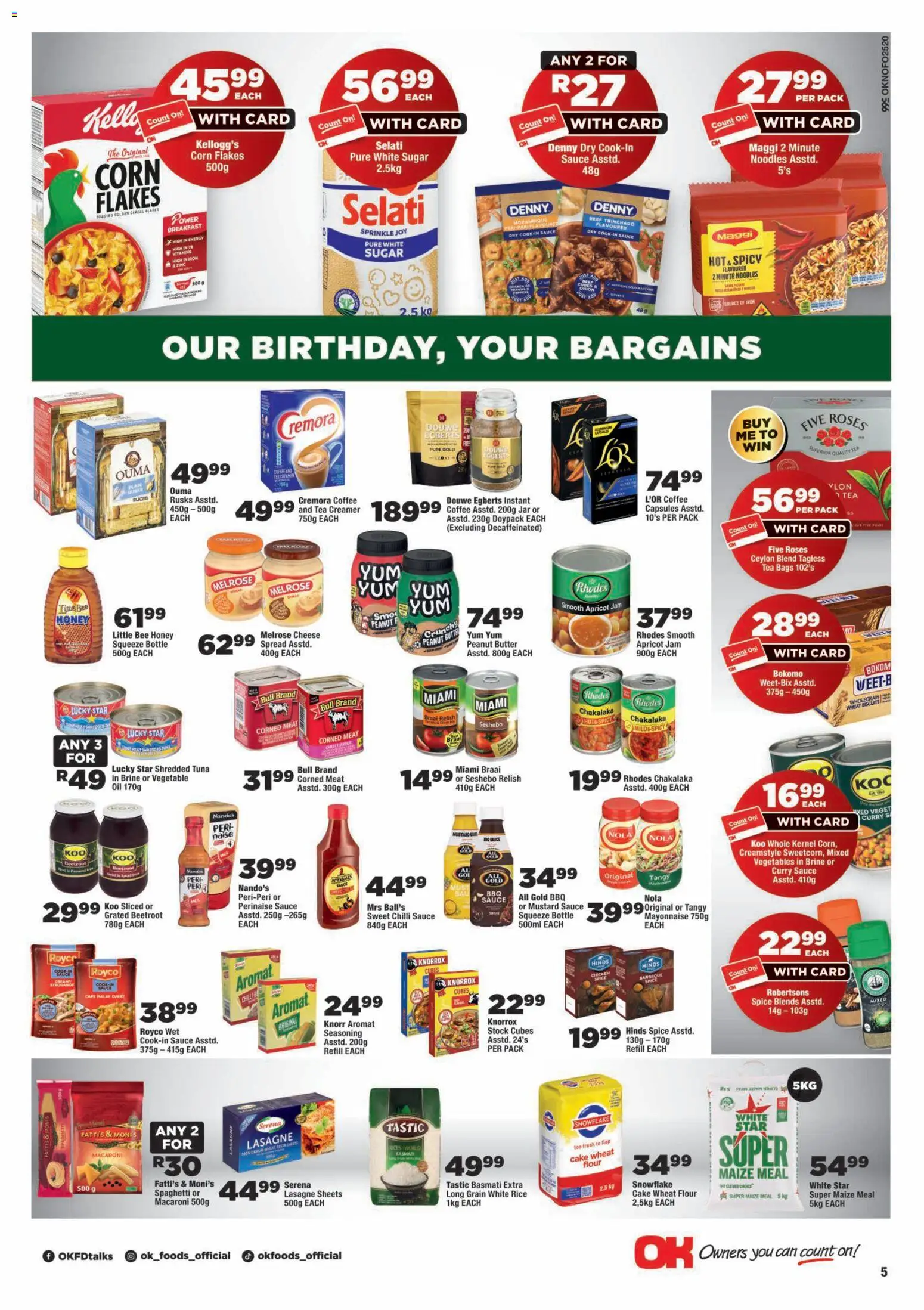 New OK Foods catalogue – valid from 25/08/2026 | Page: 5 | Products: Tuna, Iron, Tea, Spaghetti