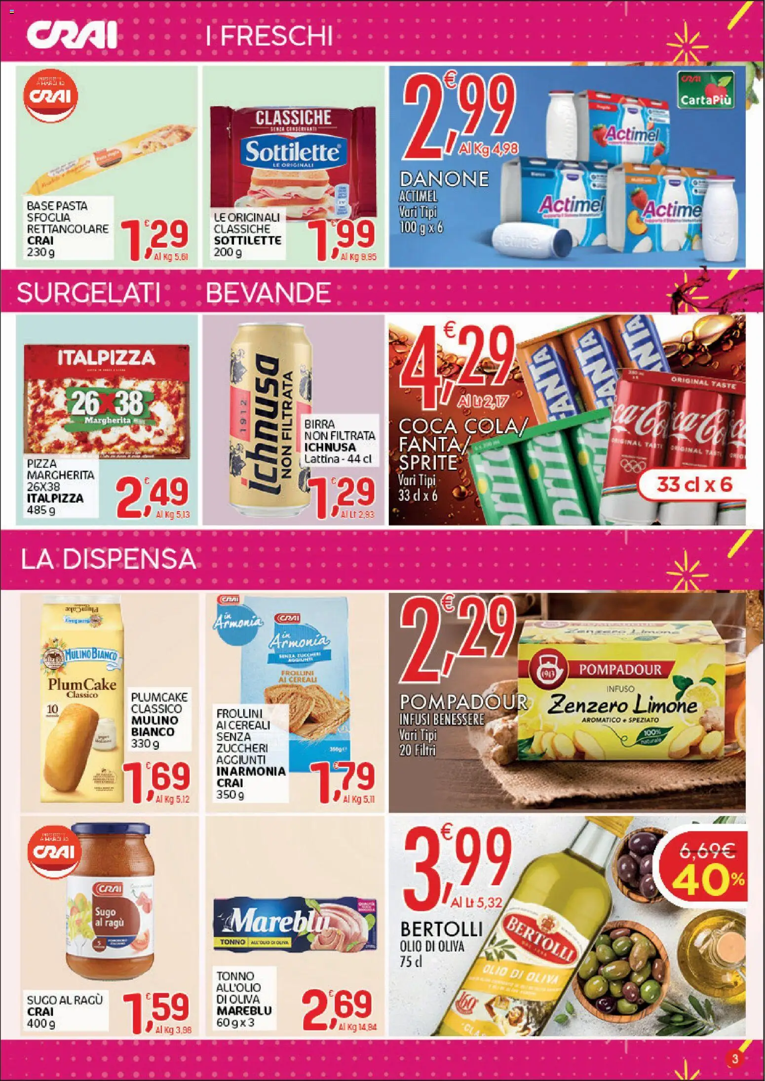 Volantino CRAI del 01/10/2026 | Pagina: 3 | Prodotti: Birra, Ragú, Fanta, Sprite