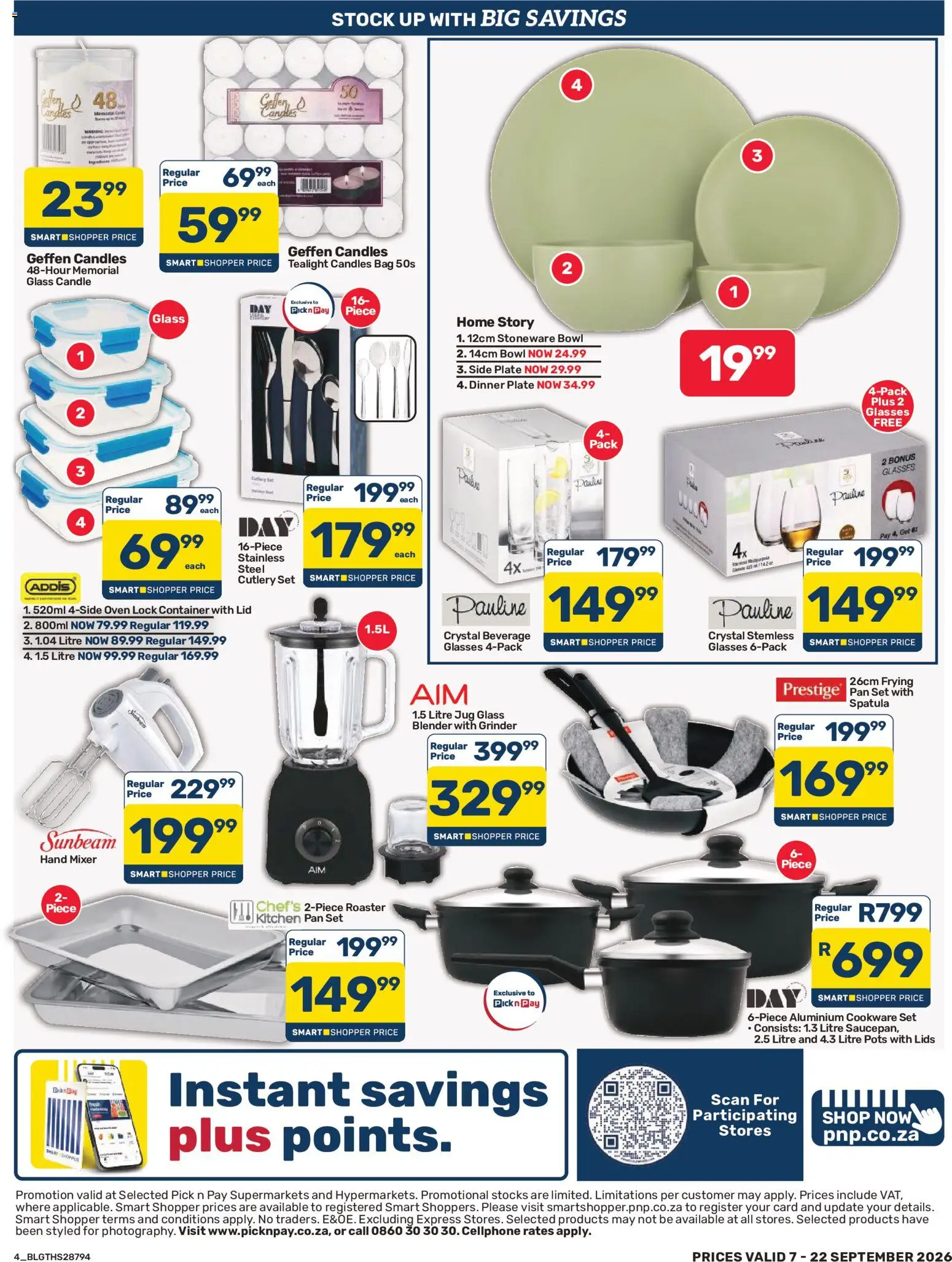 New Pick n Pay catalogue – valid from 07/09/2026 | Page: 4 | Products: Lids, Grinder, Lock, Pots