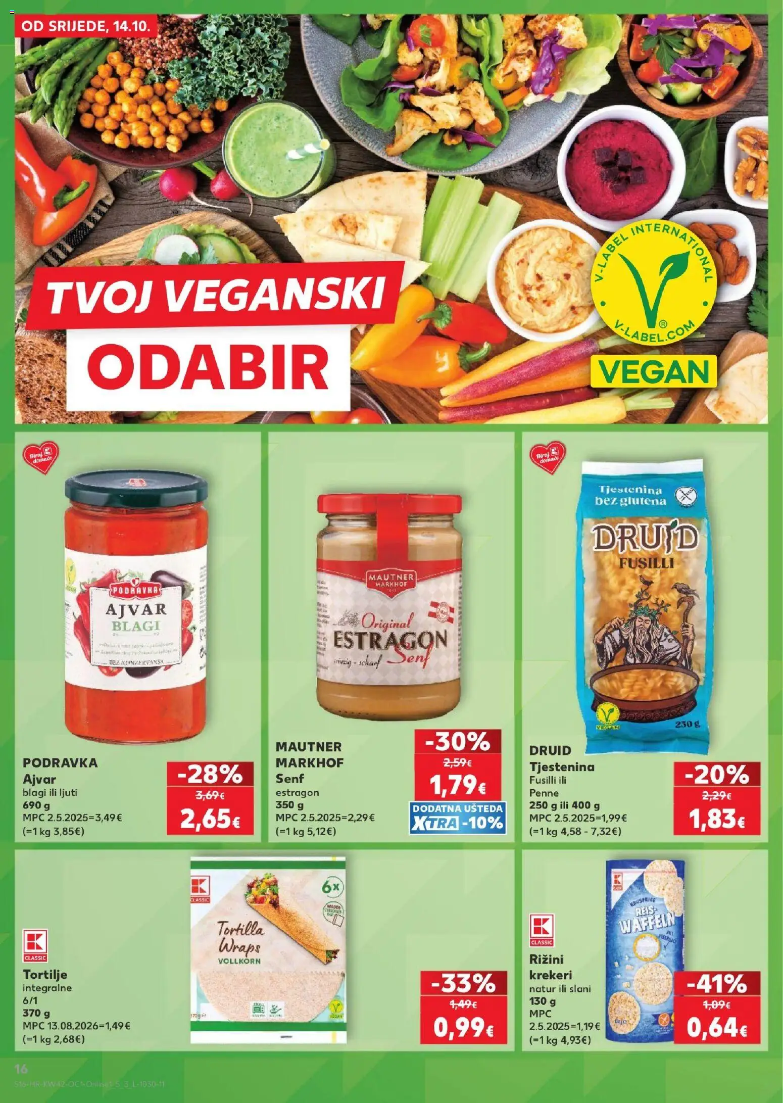 Kaufland katalog | vrijedi od 14.10.2026 | Stranica: 16 | Proizvodi: Ajvar, Tjestenina, Pasta, Tortilje