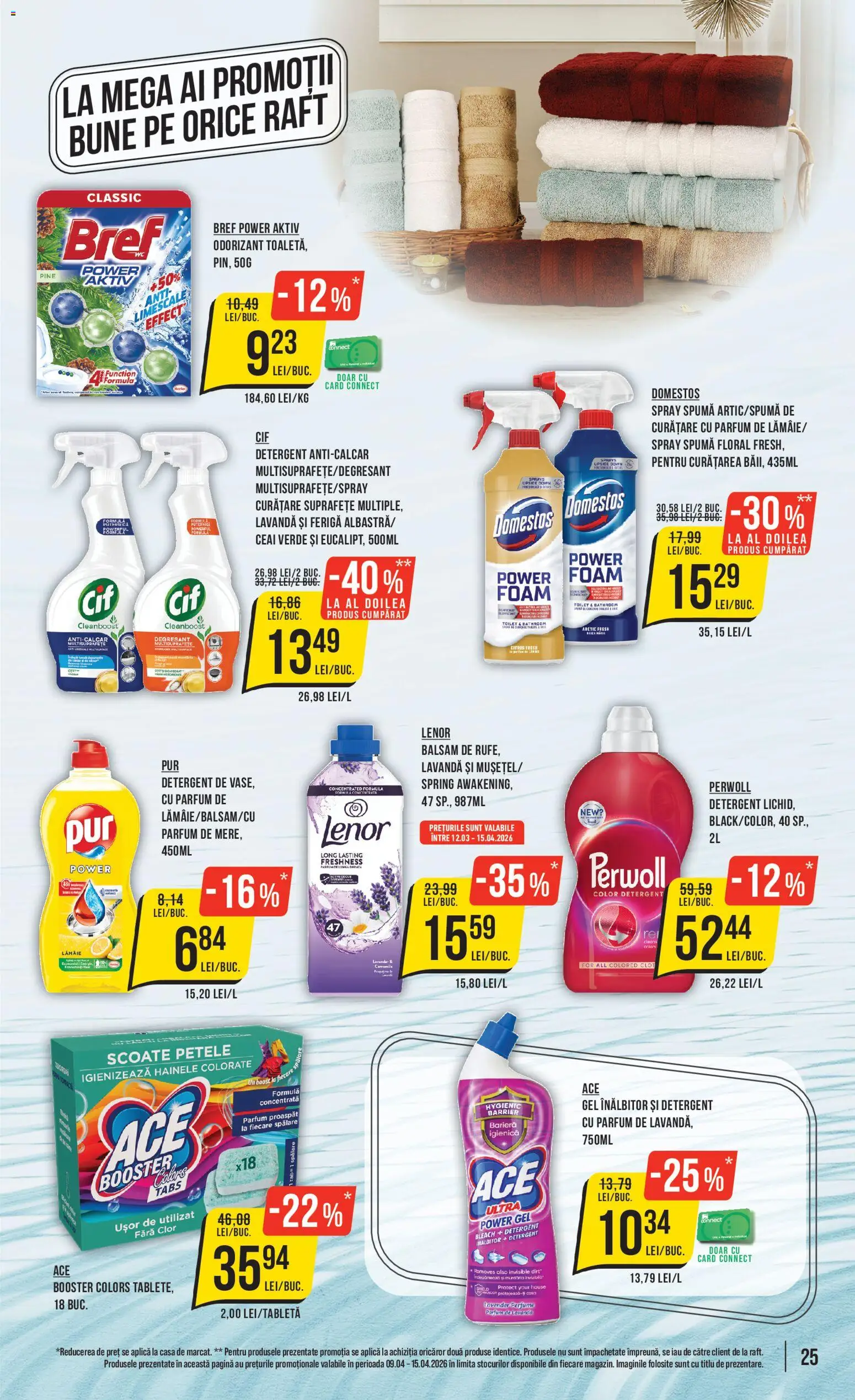 Noul catalog Mega Image – valabil de la 09.04.2026 | Pagină: 25 | Produse: Raft, Balsam, Ceai, Detergent