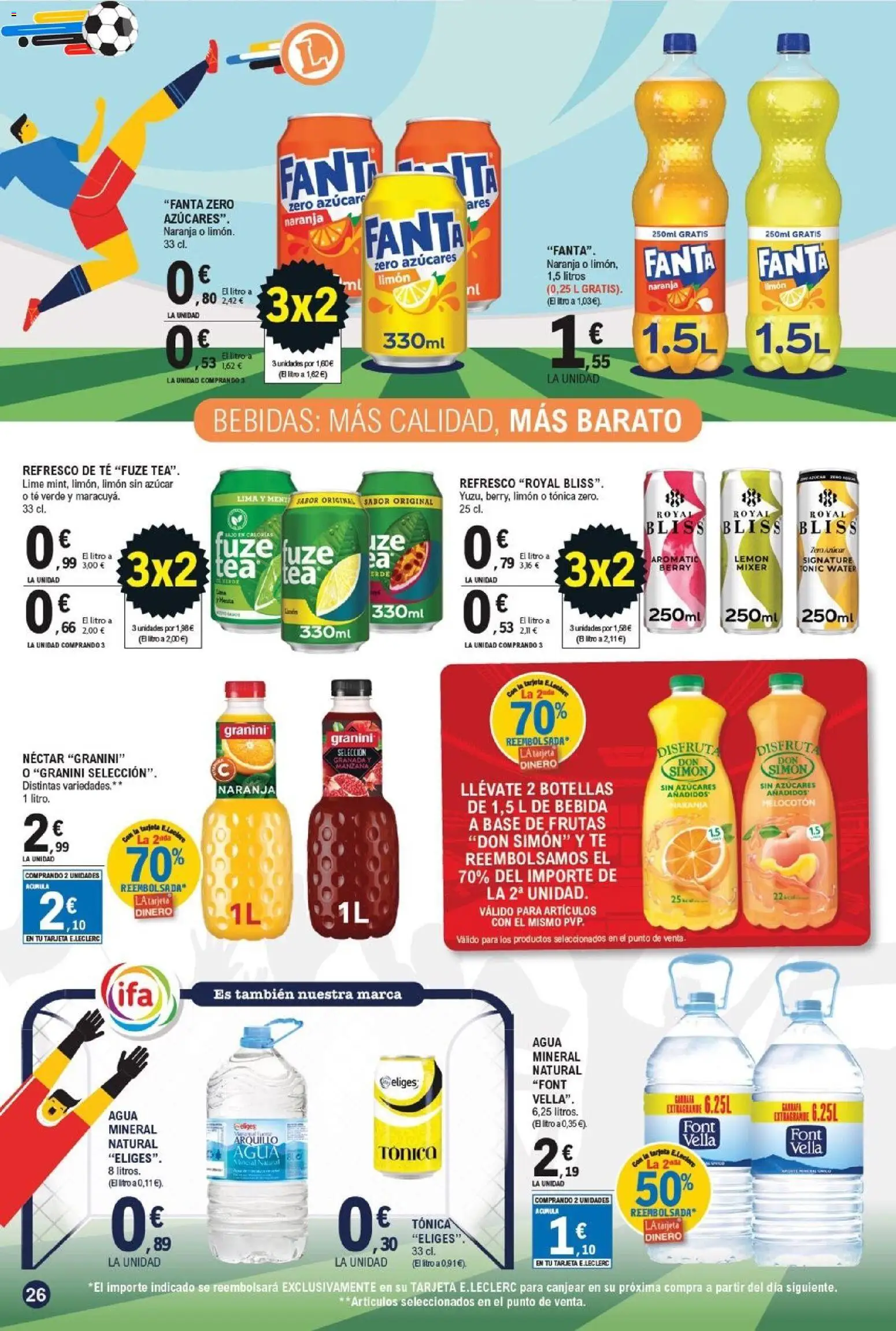 E.Leclerc folleto Gool │ válido desde el 03.06.2026 | Página: 26 | Productos: Lima, Manzana, Néctar, Agua mineral