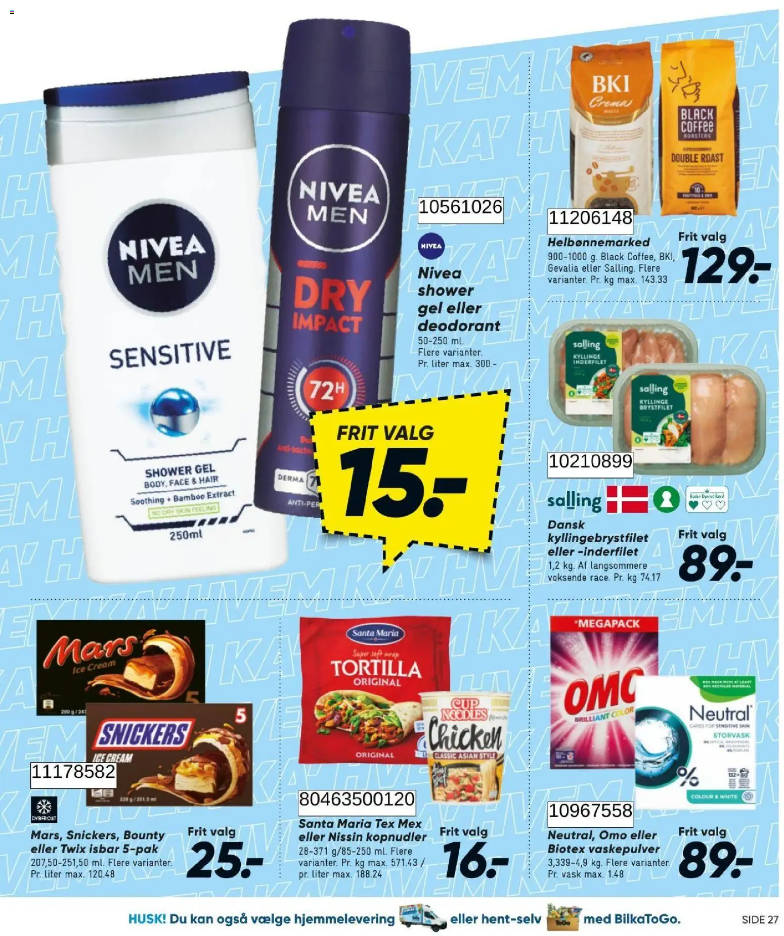Bilka tilbudsavis – gyldig fra 31/07/2026 | Side: 27 | Produkter: Deodorant, Vaskepulver, Kopnudler