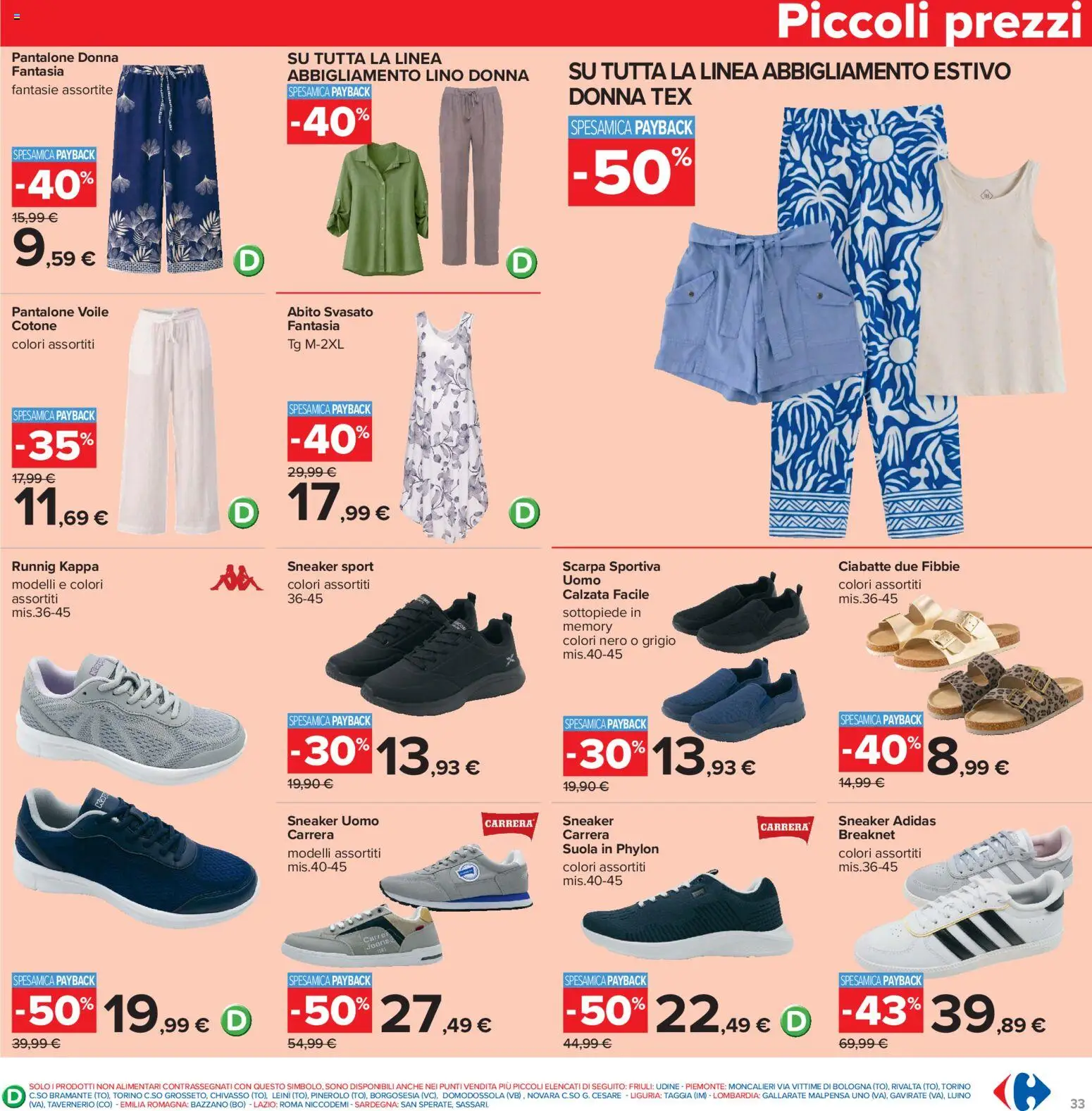 Volantino Carrefour del 16.06.2026 | Pagina: 33 | Prodotti: Ciabatte, Abito