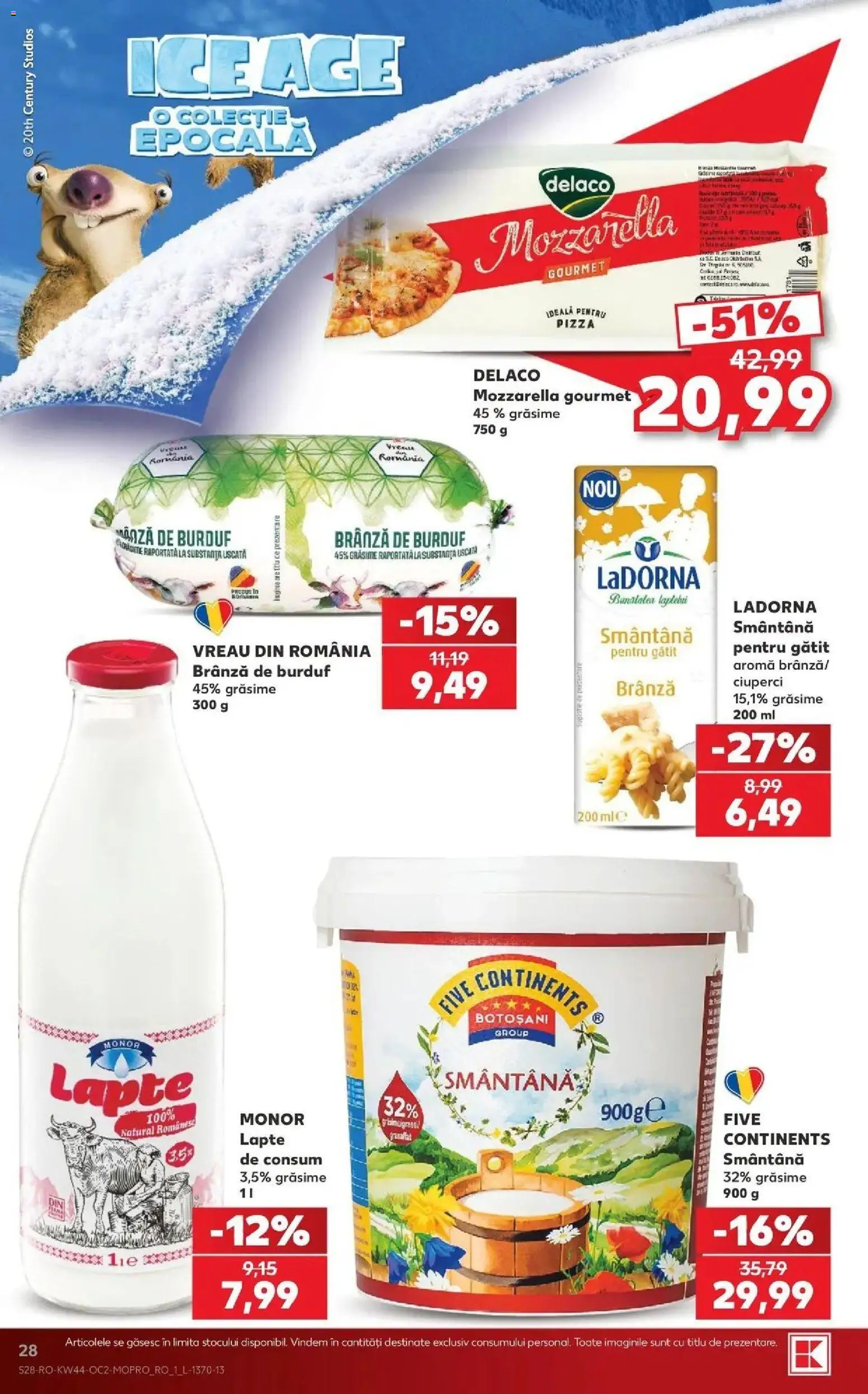 Kaufland Rădăuți 28.10.2026 - Revista si Oferta | Pagină: 28 | Produse: Delaco, Branza de burduf, Mozzarella, Brânză