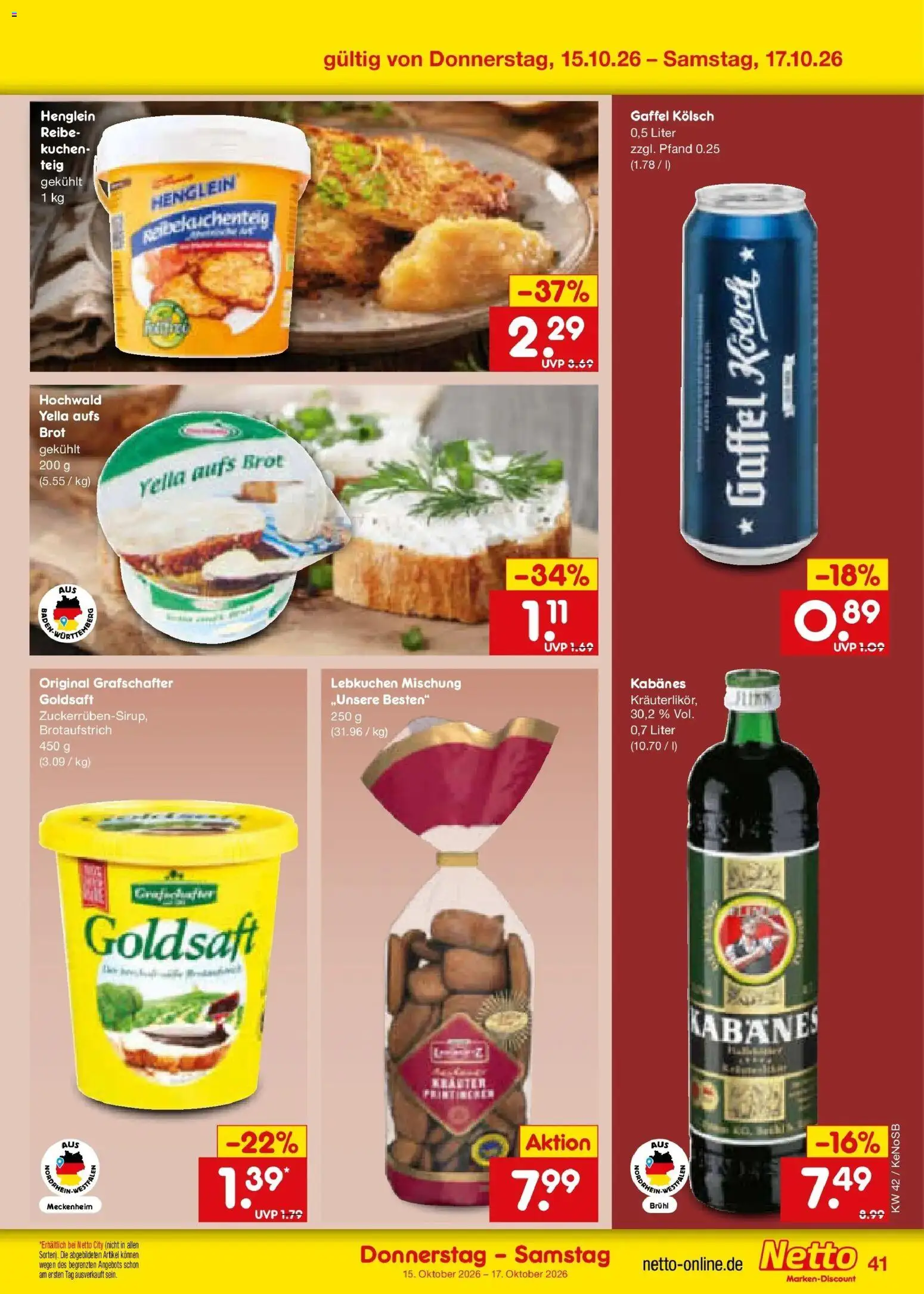 Netto Marken-Discount Prospekt Koblenz (ab 12.10.2026) » Angebote | Seite: 57 | Produkte: Brot, Kuchen