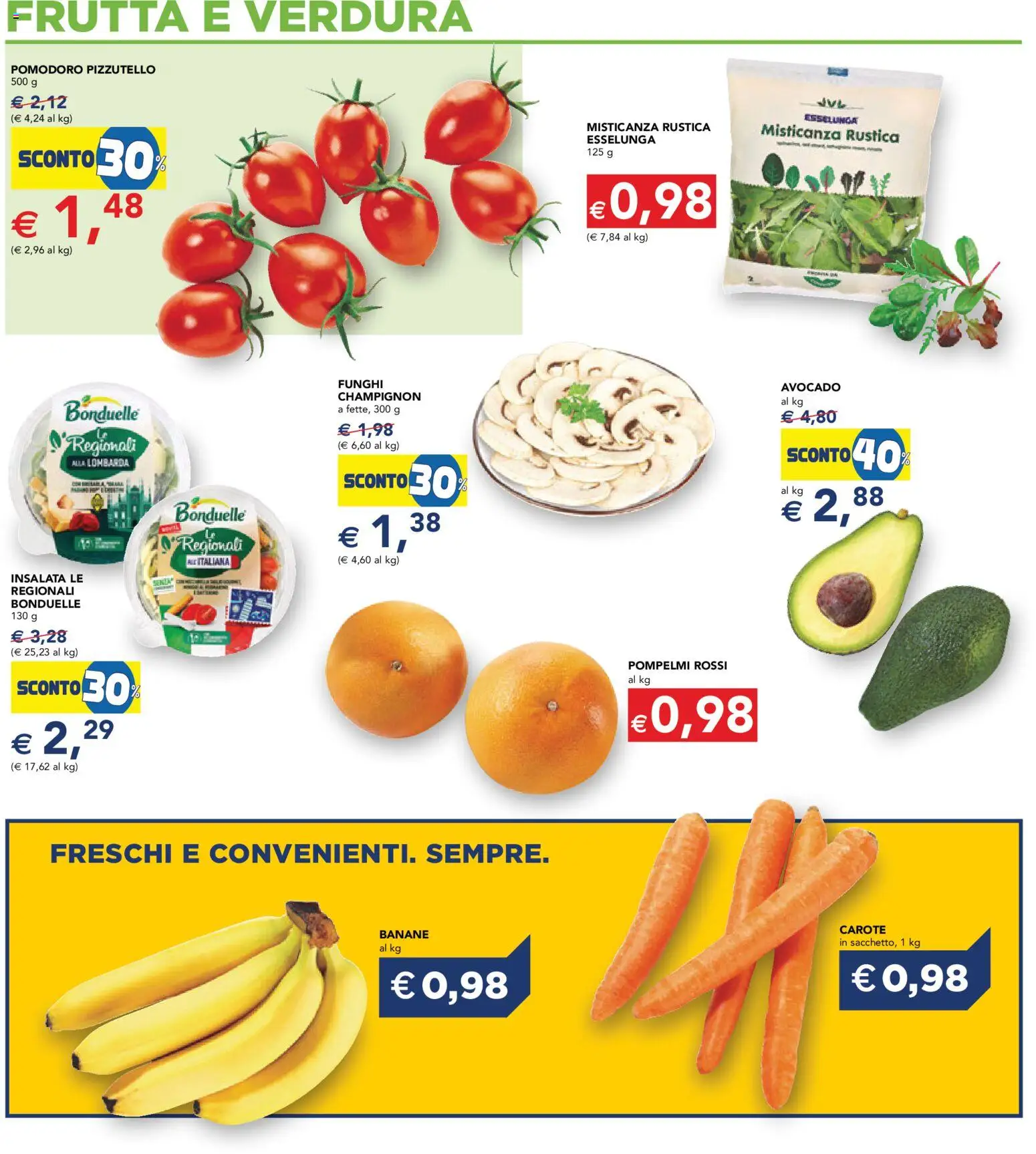 Volantino Esselunga S del 18.05.2026 | Pagina: 3 | Prodotti: Misticanza, Insalata, Avocado, Frutta