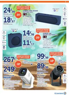 E.Leclerc - Prévisualisation de RAINBOW BARRE ENCEINTE BLUETOOTH 10 W, Barre enceinte Bluetooth 10 W avec connexion TWS, port carte micro SD, port jack 3,5 mm, mode radio FM. Existe aussi en violet et beige. Garantie légale 2 ans. valide à partir de 16/06/2026 | Page: 7