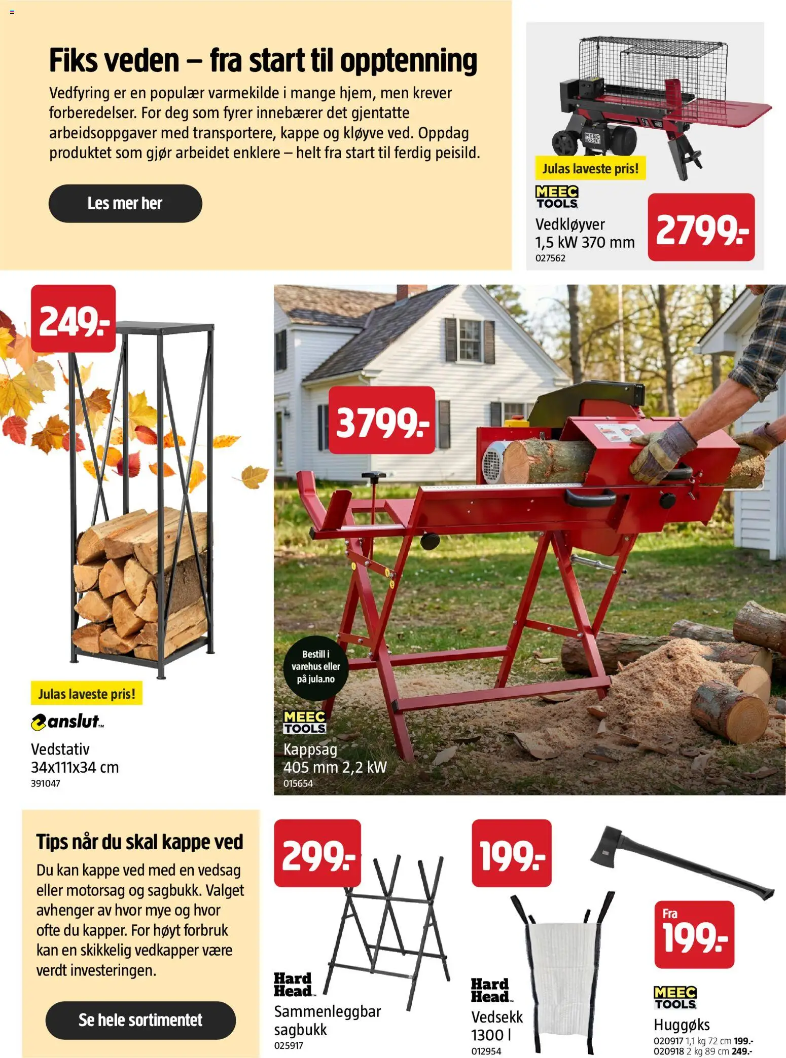 {H1} | Side: 12 | Produkter: Kappsag, Motorsag, Ved, Vedkløyver