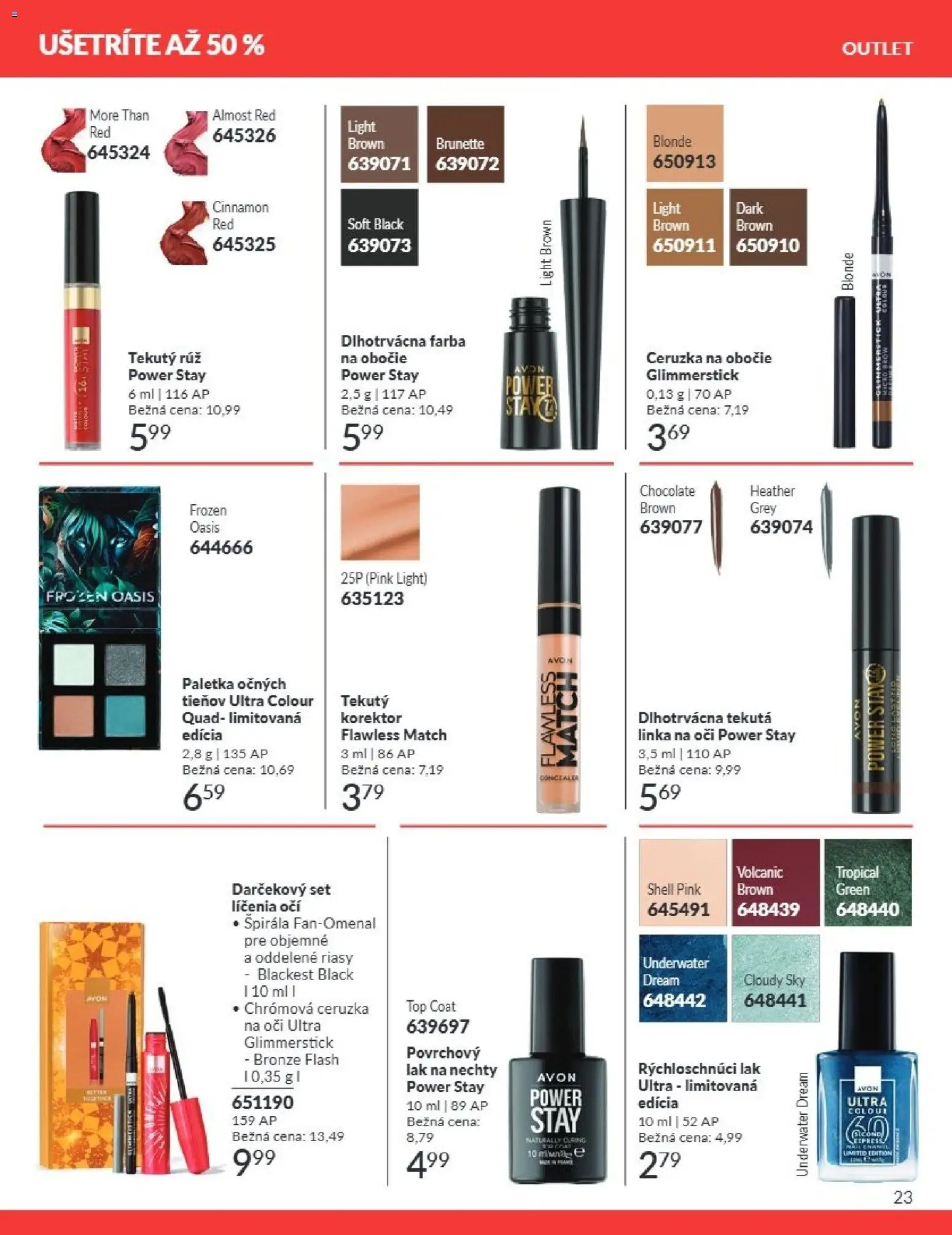 Nové Avon akcie – leták je platný od 01.08.2026 | Strana: 23 | Produkty: Stan, Korektor, Lak na nechty, Ceruzka