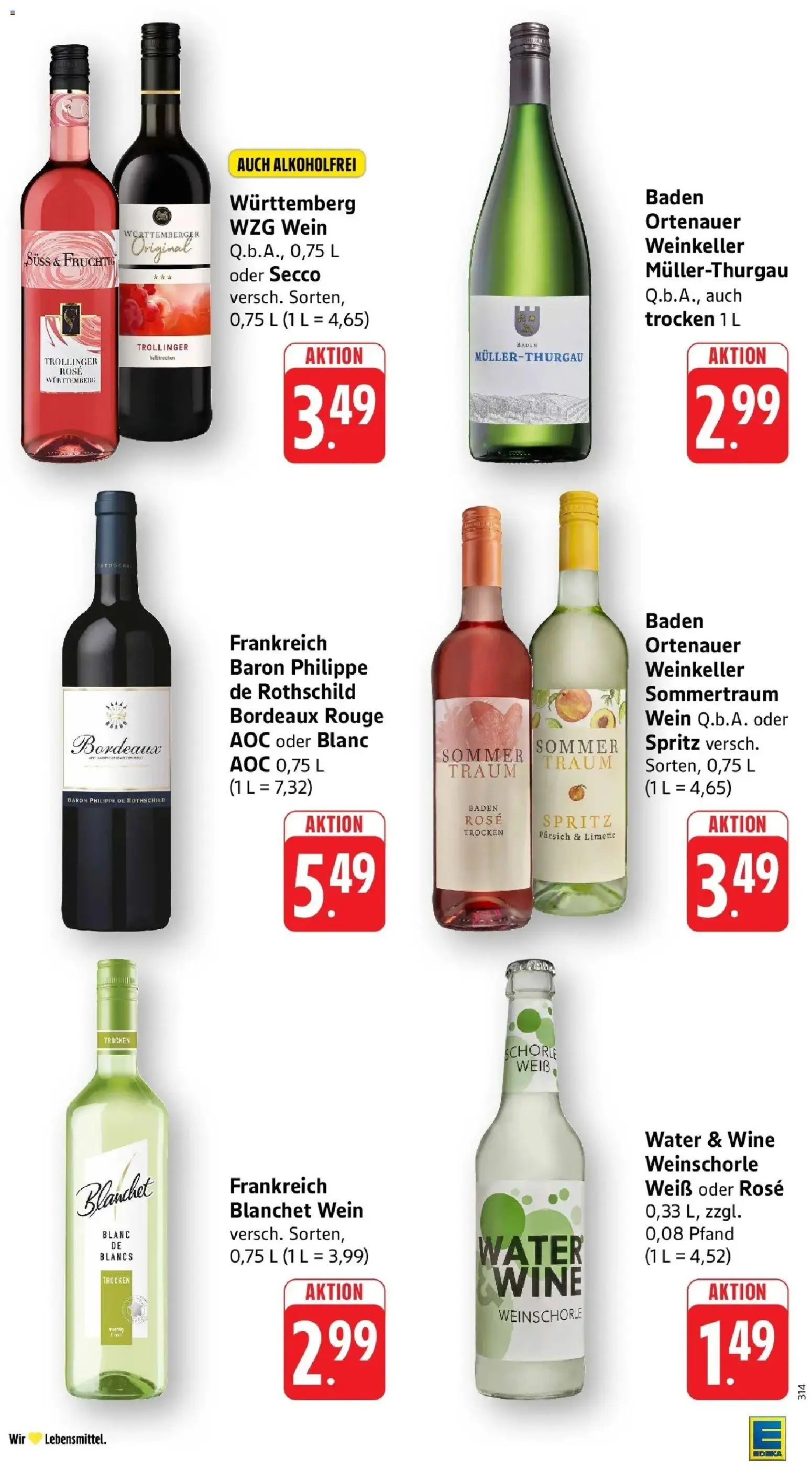 Edeka Prospekt Pfalzgrafenweiler (ab 14.09.2026) » Angebote Online | Seite: 19 | Produkte: Rouge, Weinschorle, Limette, Wein
