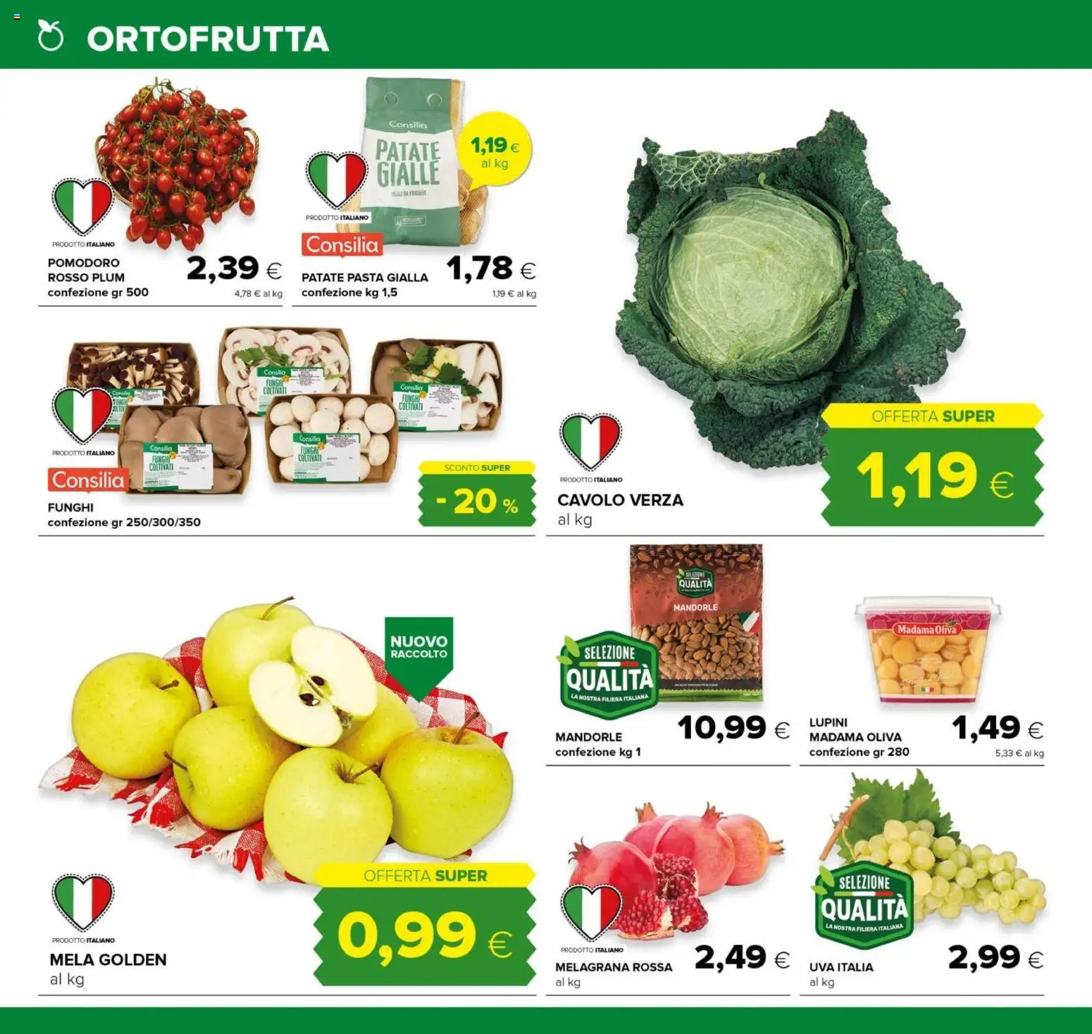 Volantino Oasi del 25/09/2026 | Pagina: 4 | Prodotti: Pomodoro, Pasta, Funghi, Uva