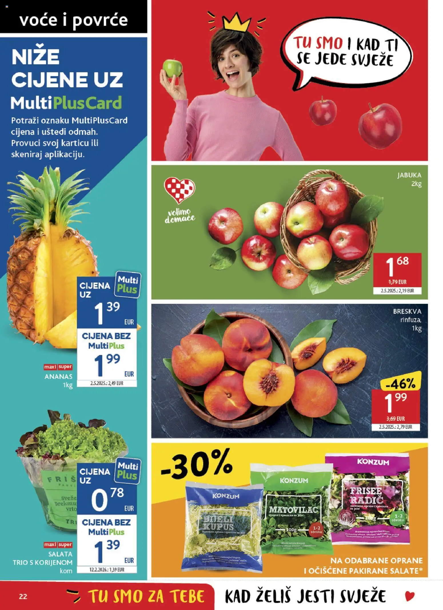Konzum HR akciós ujság - amely érvényes a következő dátumtól: 10.06.2026 | Oldal: 22 | Termékek: Saláta