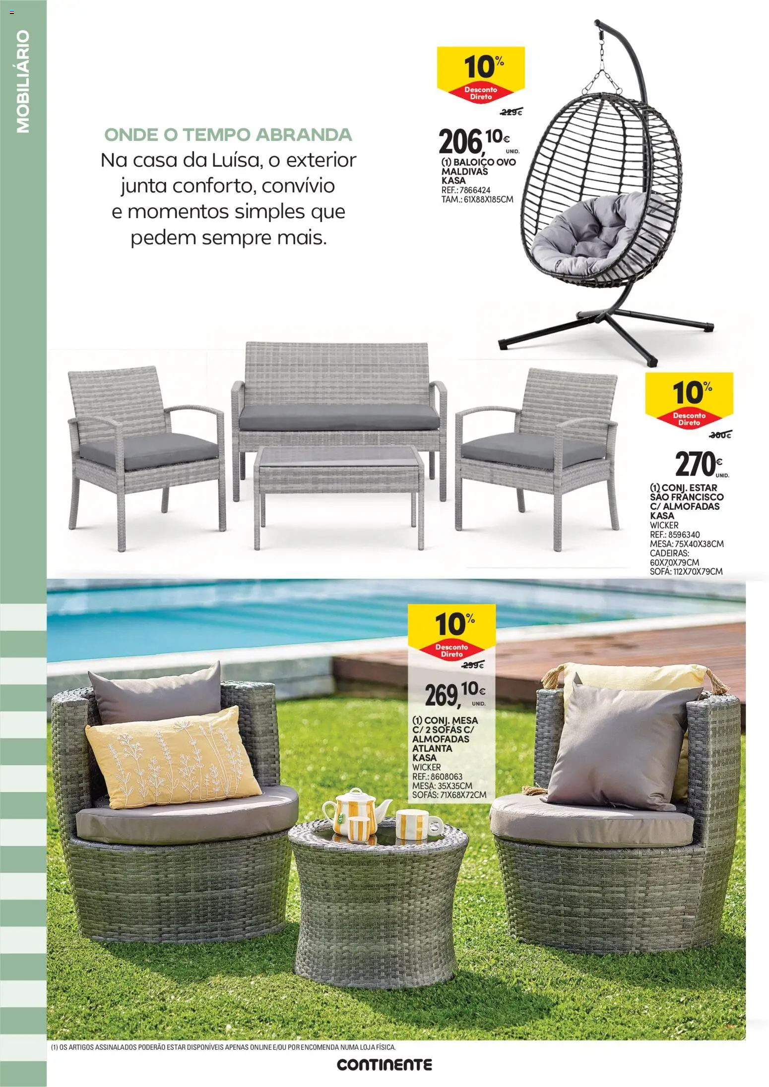 Continente  Açores: Verão │ válido de 26.05.2026 | Página: 10 | Produtos: Cadeiras, Baloiço, Sofás, Sofá