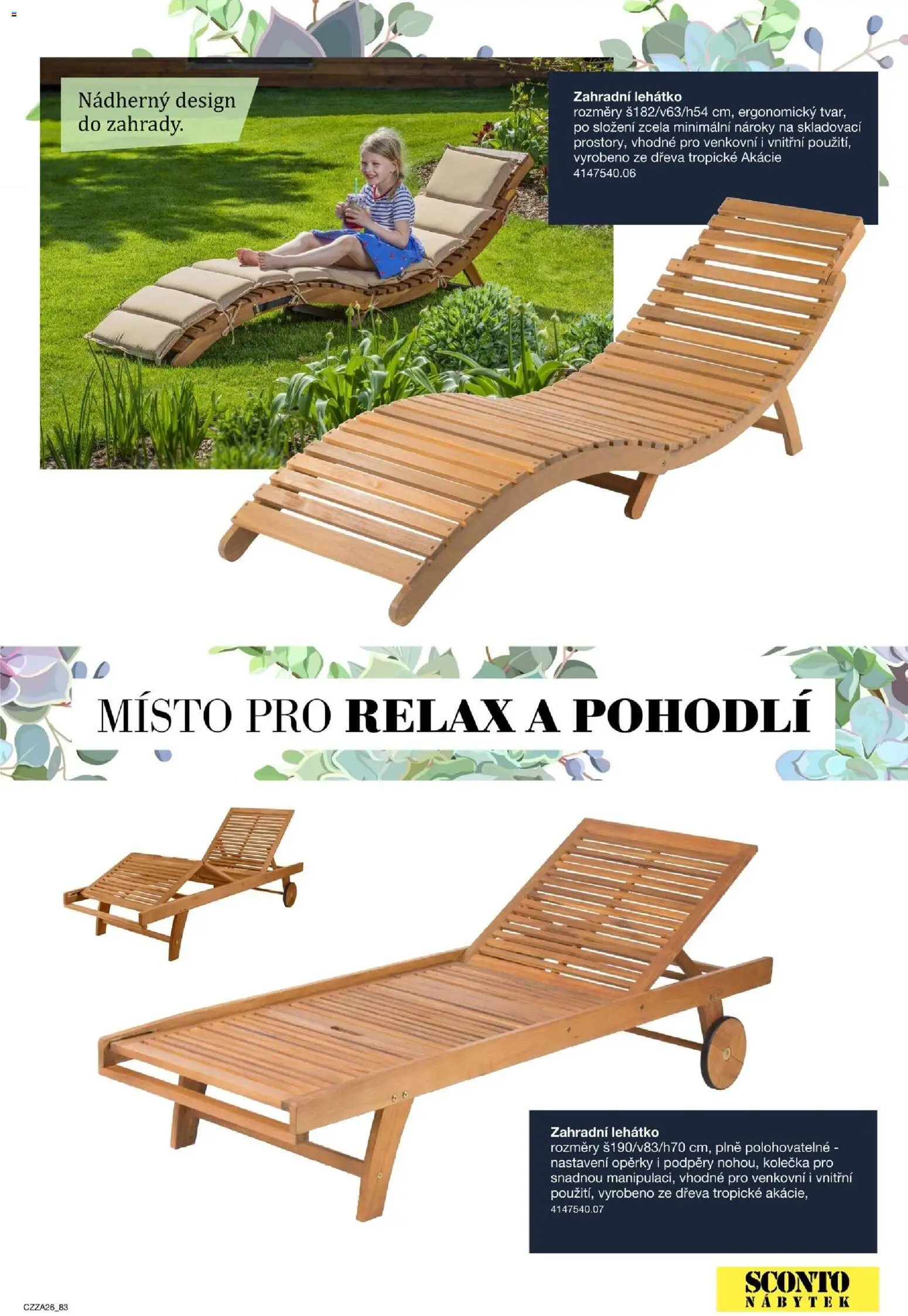 Sconto nábytek katalog - Zahradní speciál od 01.01.2026 | Strana: 83 | Produkty: Zahradní lehátko, Nábytek, Lehátko