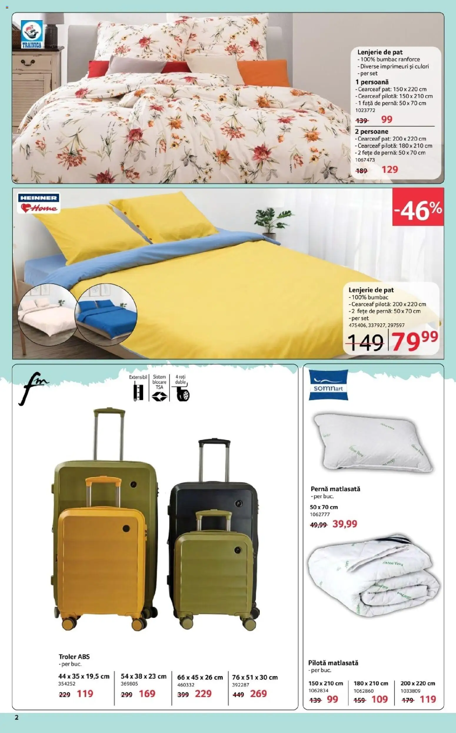 Noul catalog Selgros – valabil de la 06.03.2026 | Pagină: 2 | Produse: Lenjerie de pat, Pernă, Pilotă, Față de pernă