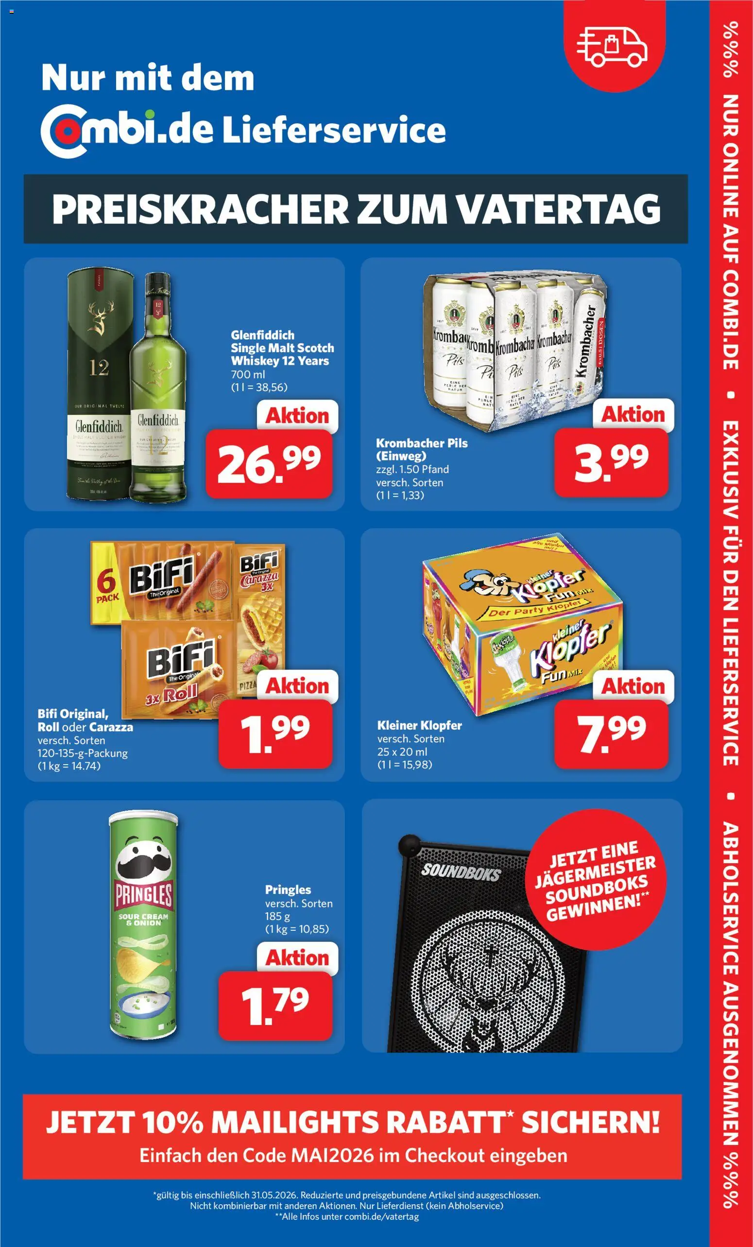Combi Prospekt 	 – gültig ab 11.05.2026 | Seite: 29 | Produkte: Pils, Krombacher, Pringles, Whiskey