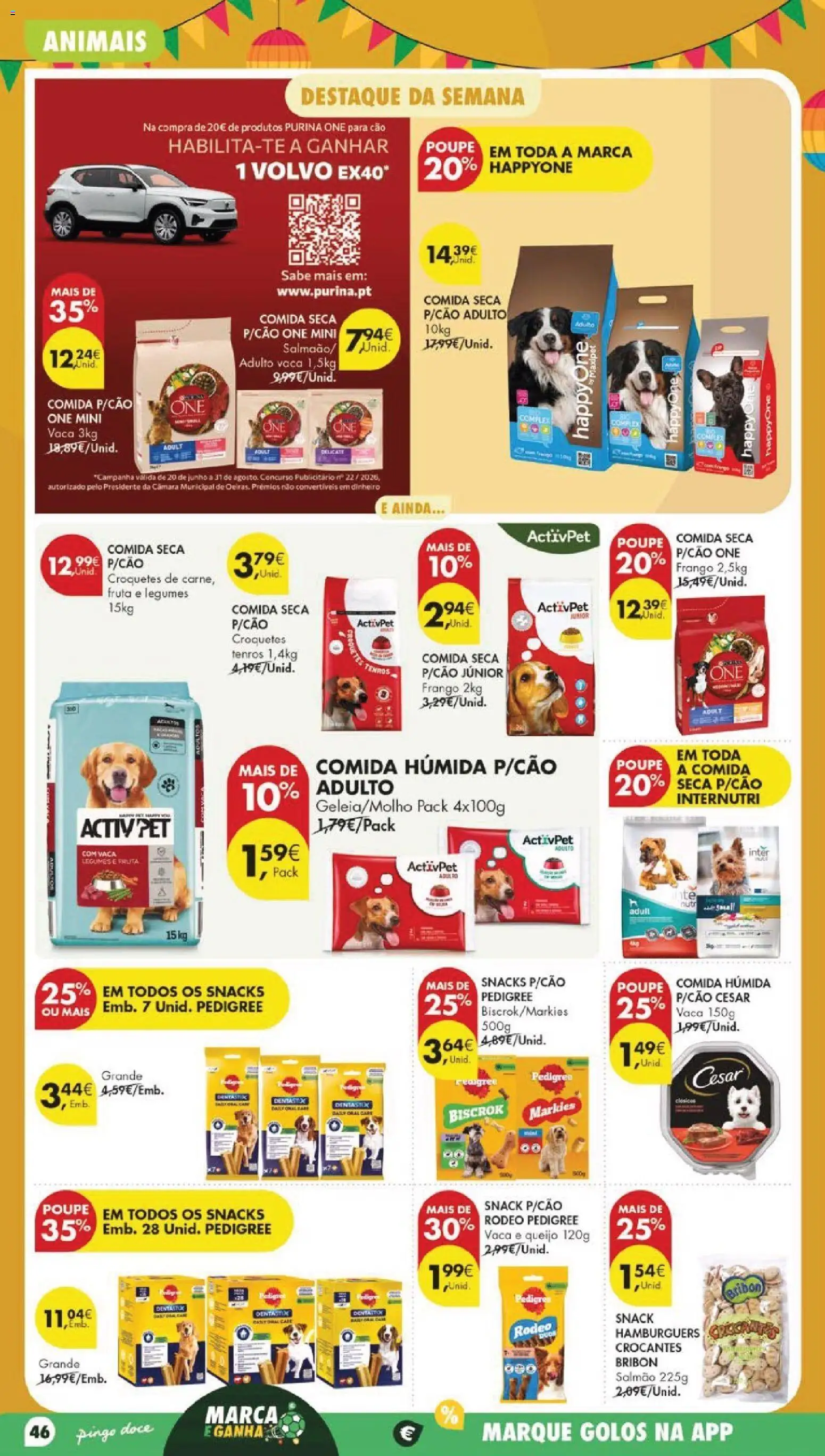 Pingo Doce folheto │ válido de 23/06/2026 | Página: 54 | Produtos: Purina one, Frango, Salmão, Queijo