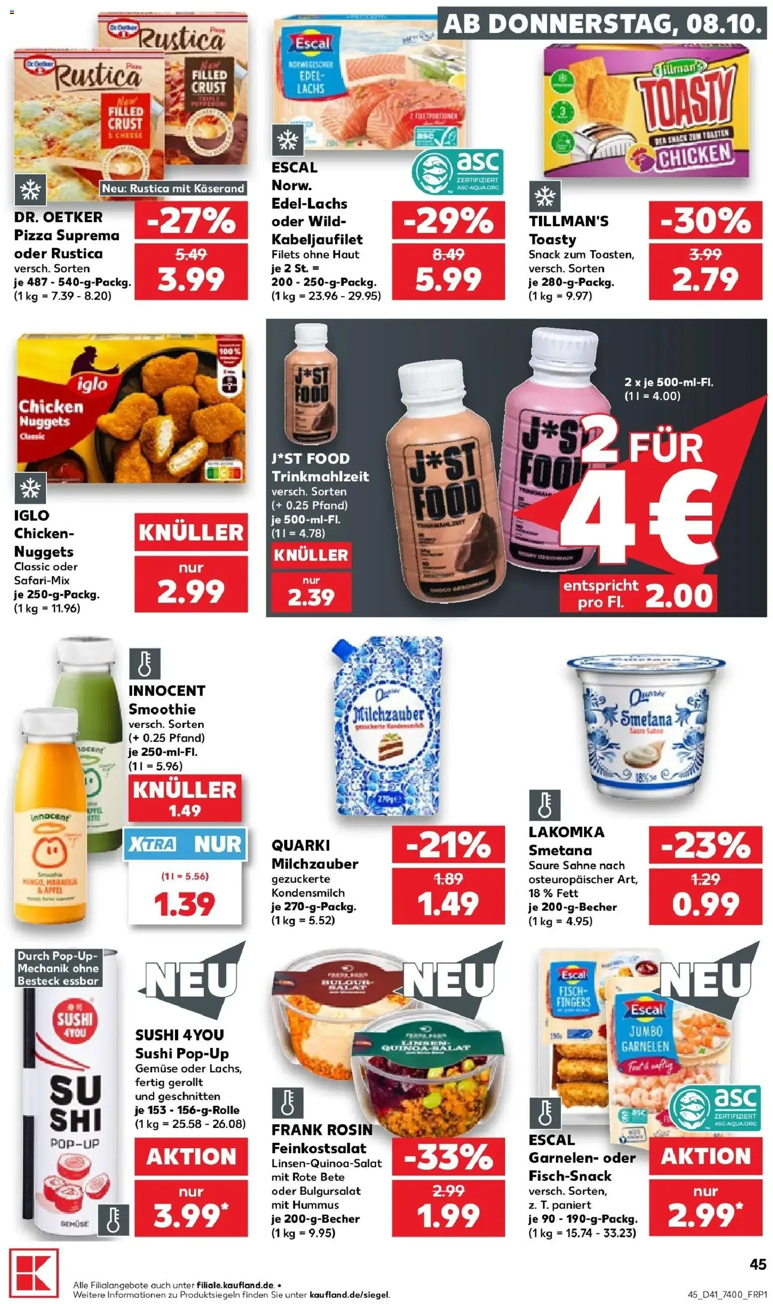 Prospekt Kaufland ab 05.10.2026 » Angebote Online zum Blättern | Seite: 55 | Produkte: Fisch, Lachs, Hummus, Pizza