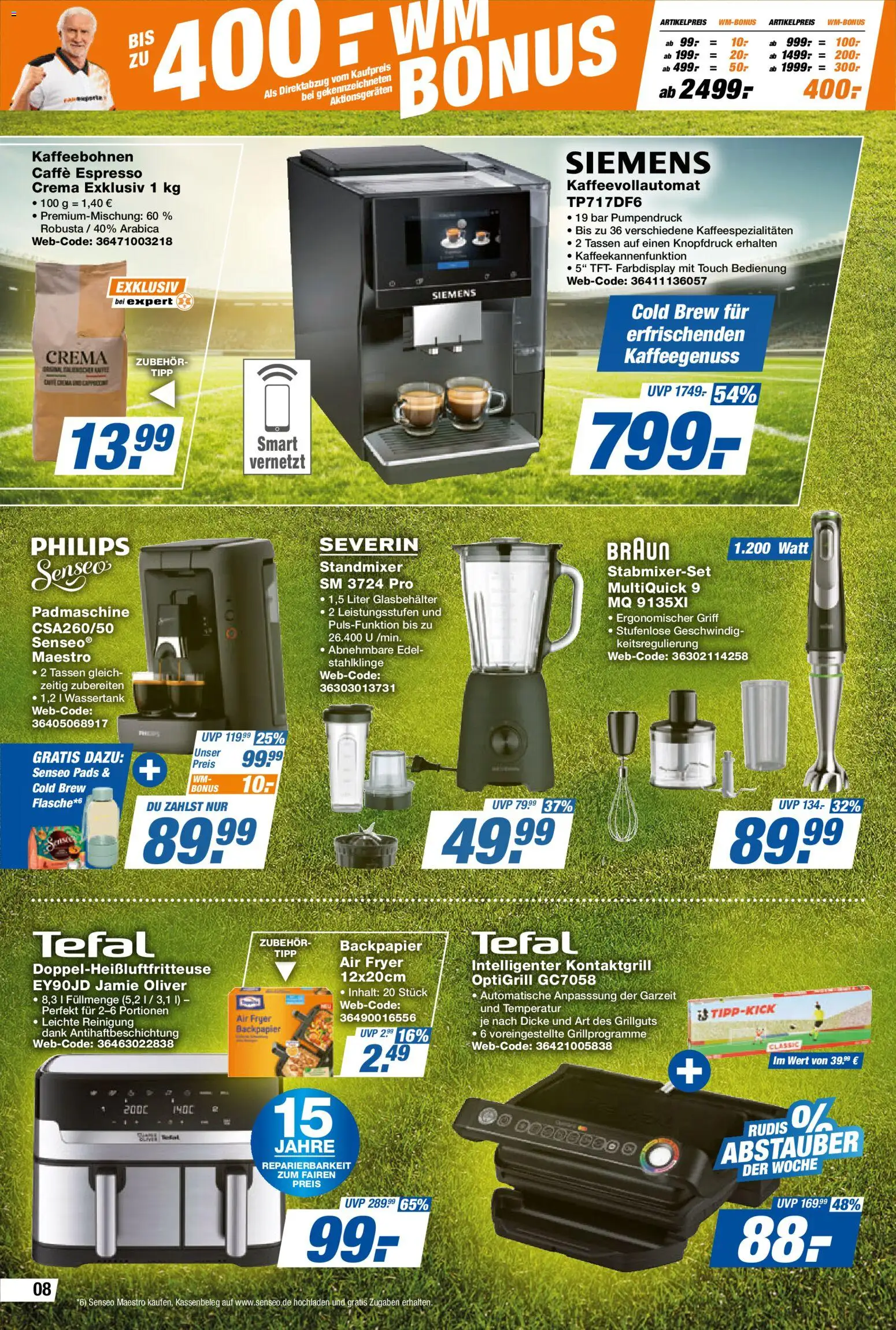 Expert Prospekt – gültig ab 29.05.2026 | Seite: 8 | Produkte: Philips, Siemens, Senseo, Kaffeevollautomat