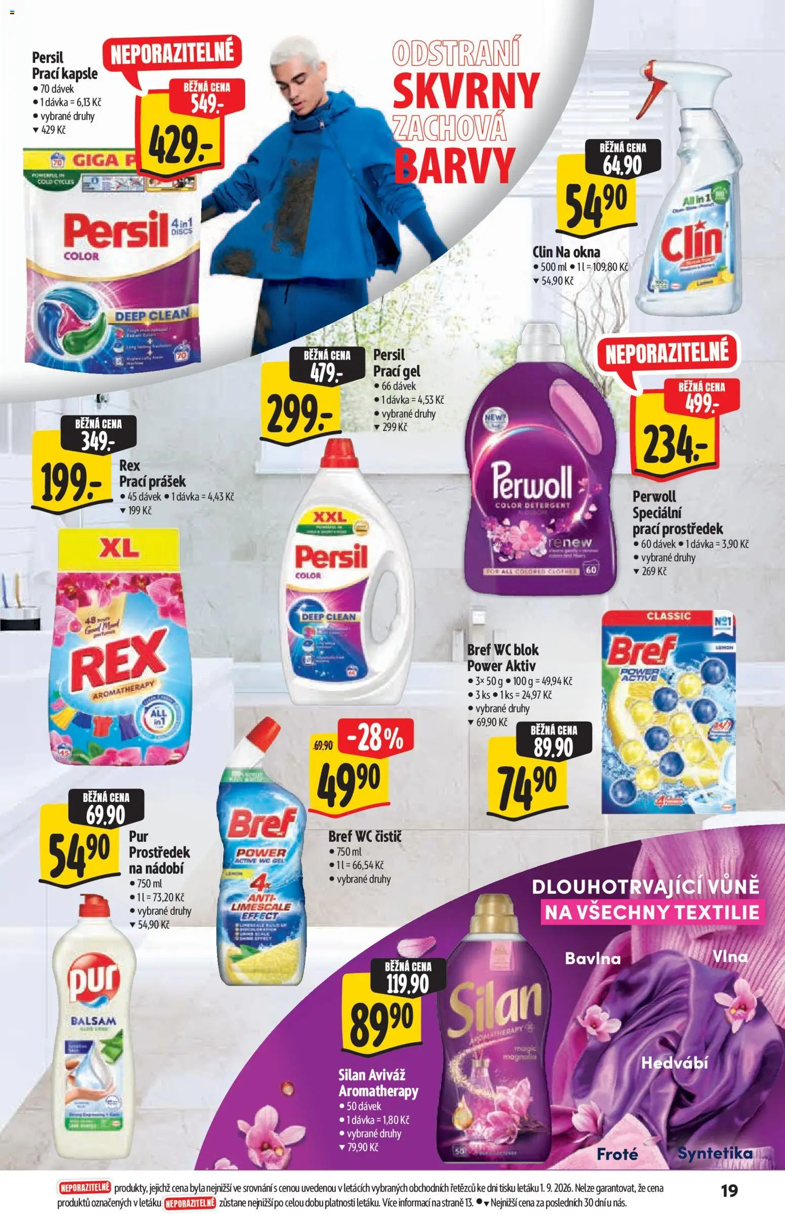 Albert katalog - Supermarket od 09.09.2026 | Strana: 19 | Produkty: Aviváž, Silan, Barvy, WC blok Bref