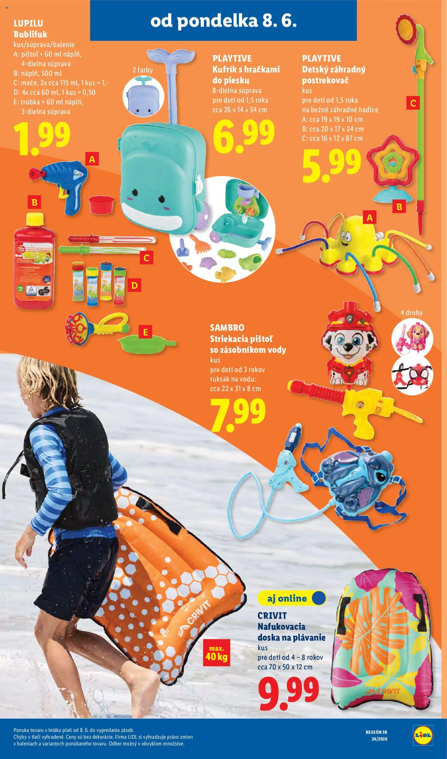 Nové Lidl akcie – leták je platný od 08.06.2026 | Strana: 59 | Produkty: Striekacia pištol, Ruksak