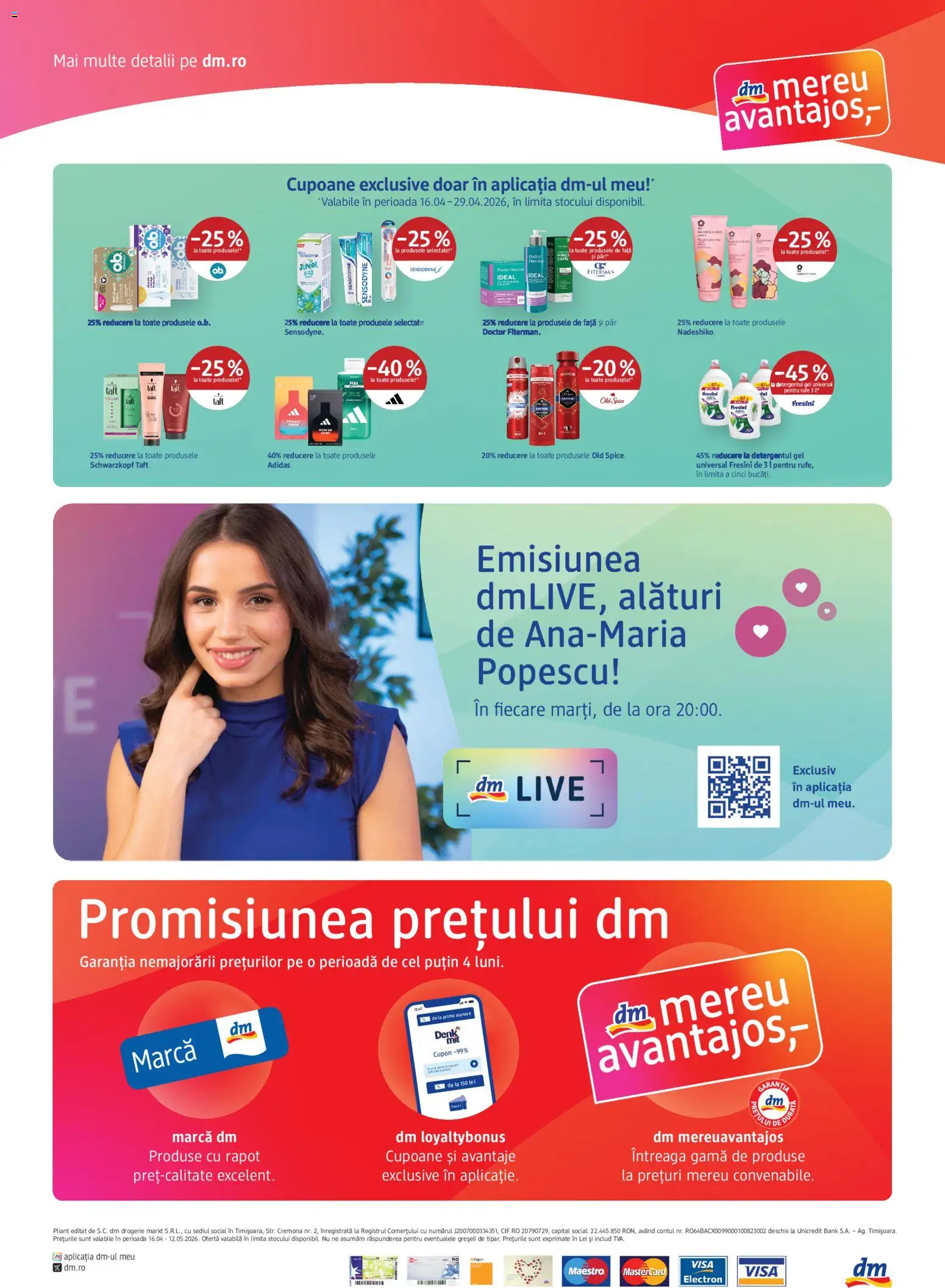 Noul catalog DM drogeriemarkt – valabil de la 16.04.2026 | Pagină: 4 | Produse: Kısırlaştırılmış Kedi Maması, Detergent