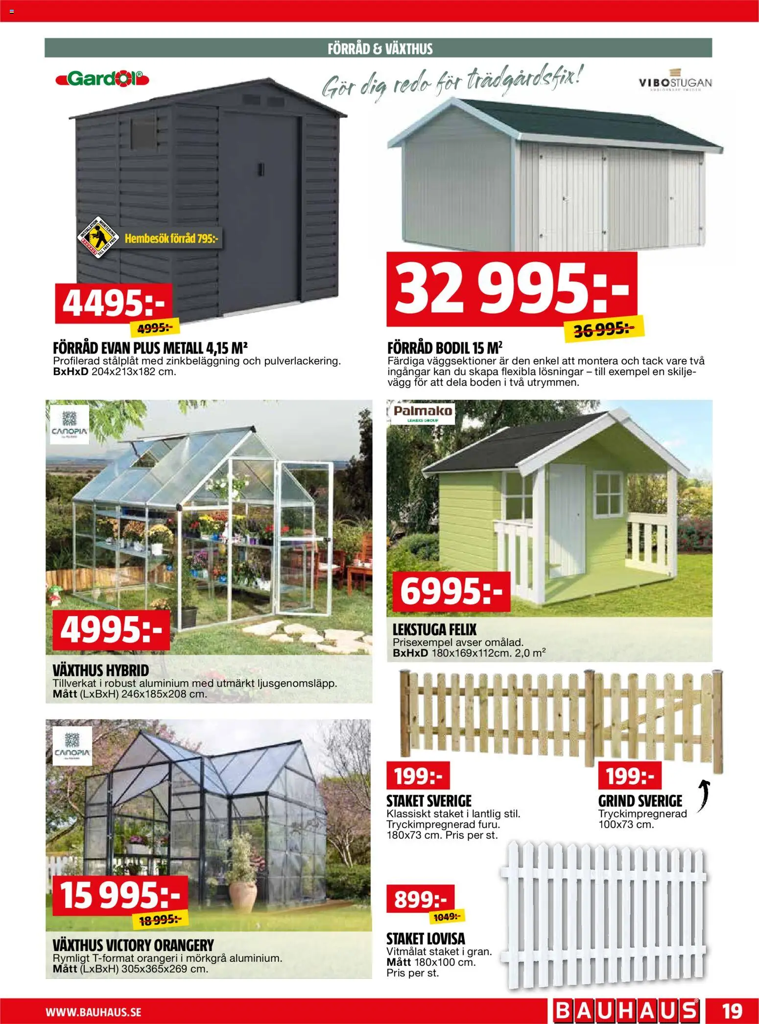 Bauhaus reklamblad aktuell från 01.04.2026 | Sida: 19 | Produkter: Växthus